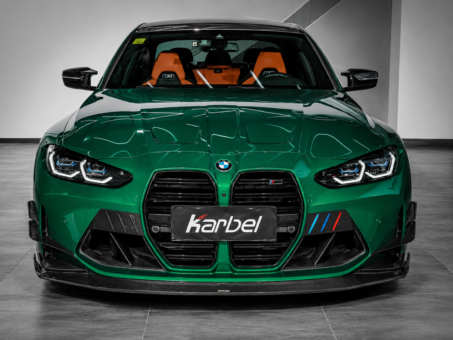 Karbel-Dry Carbon Fiber Front Lip & Upper Lip Trim Replacement for BMW M3 G80 G81 & M4 G82 G83
