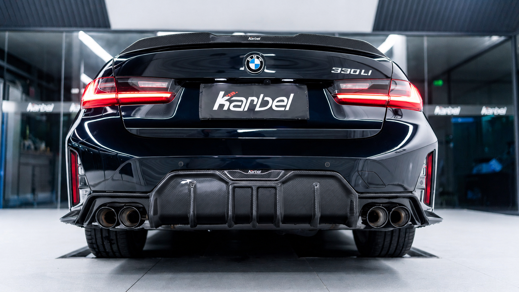 Karbel-Dry Carbon Fiber Rear Diffuser for BMW 3 Series G20 G21 330i M340i LCI 2023-Onwards