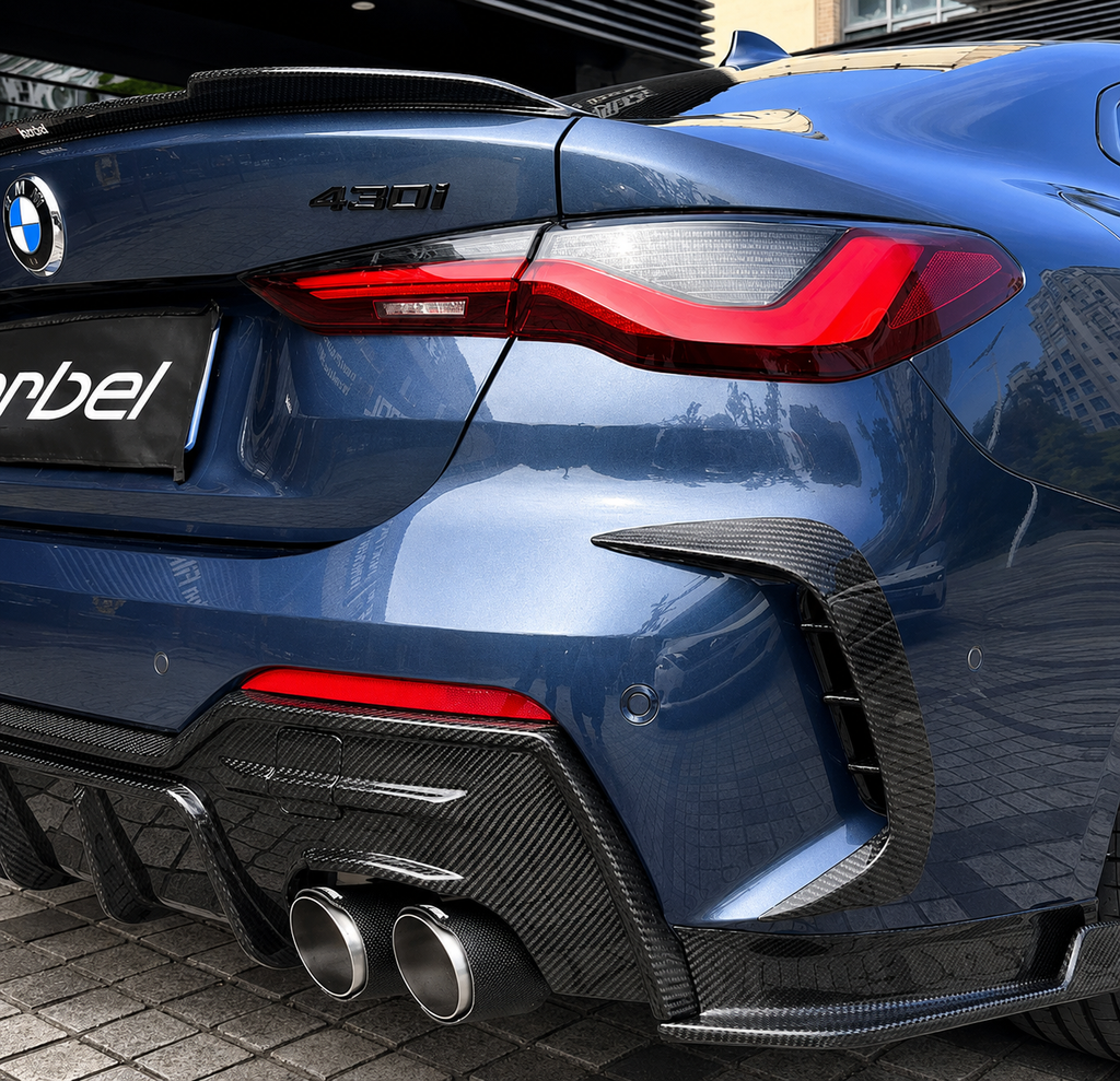 Karbel-Dry Carbon Fiber Rear Bumper Canards Frames Valances for BMW 4 Series 430i M440i G22 G23