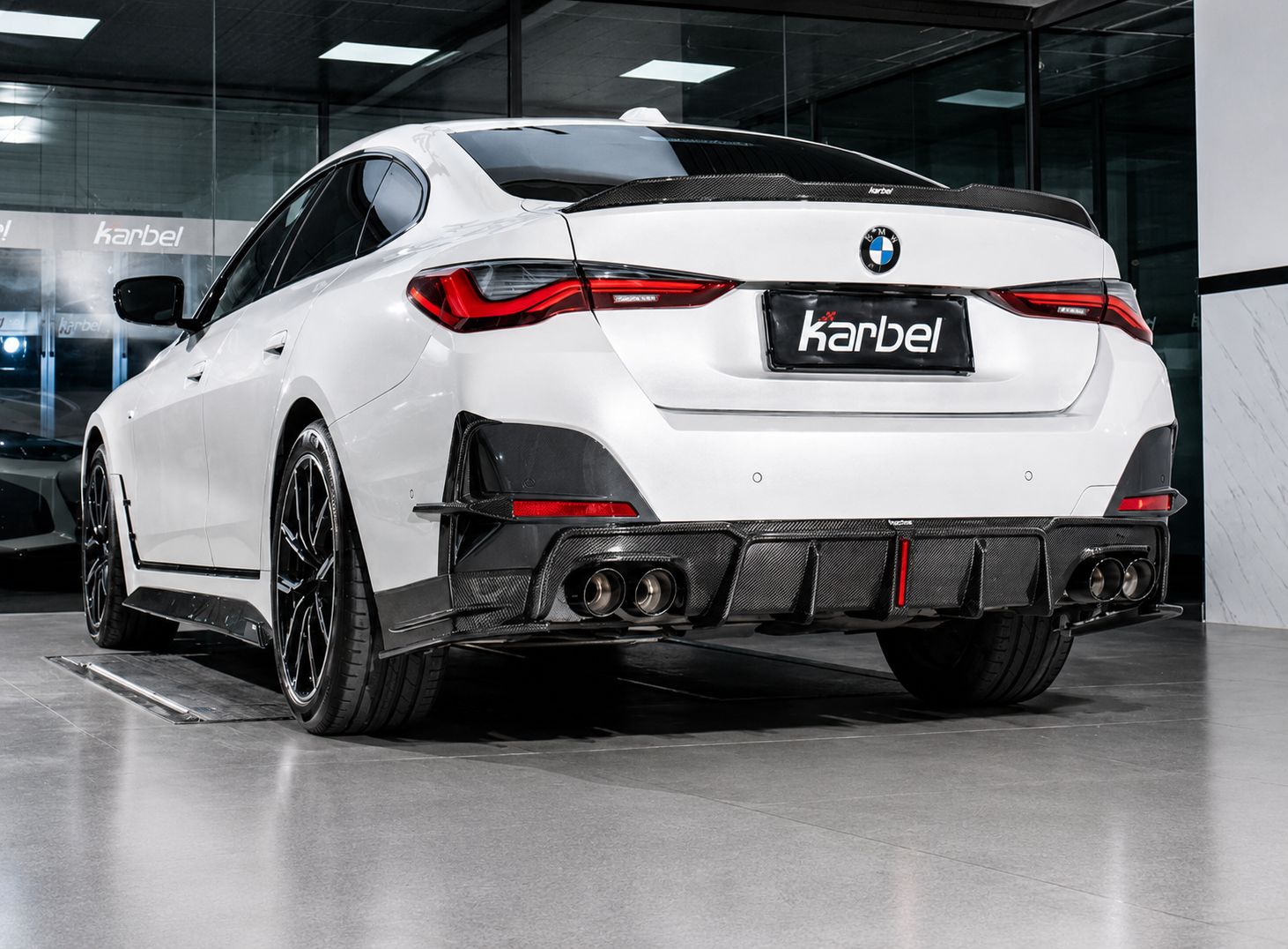 Karbel-Dry Carbon Fiber Rear Diffuser & Rear Canards for BMW 4 Series G26 Gran coupe M440i 430i
