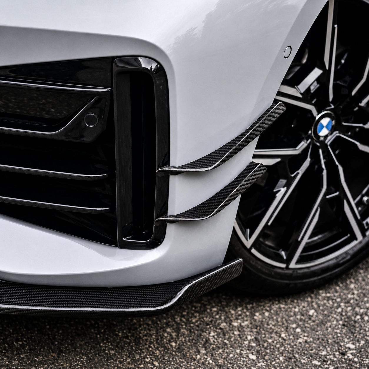 Karbel-Dry Carbon Fiber Front Canards for BMW I4 G26 M50 / e Drive 40 & G26 Gran coupe M440i 430i