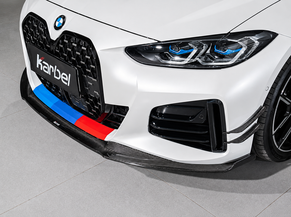 Karbel-Dry Carbon Fiber Front Canards for BMW I4 G26 M50 / e Drive 40 & G26 Gran coupe M440i 430i
