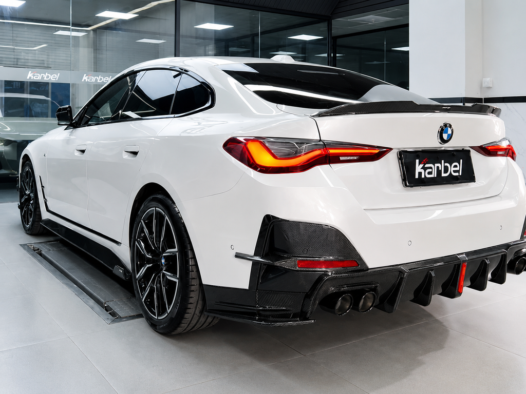 Karbel-Dry Carbon Fiber Rear Diffuser & Rear Canards for BMW 4 Series G26 Gran coupe M440i 430i