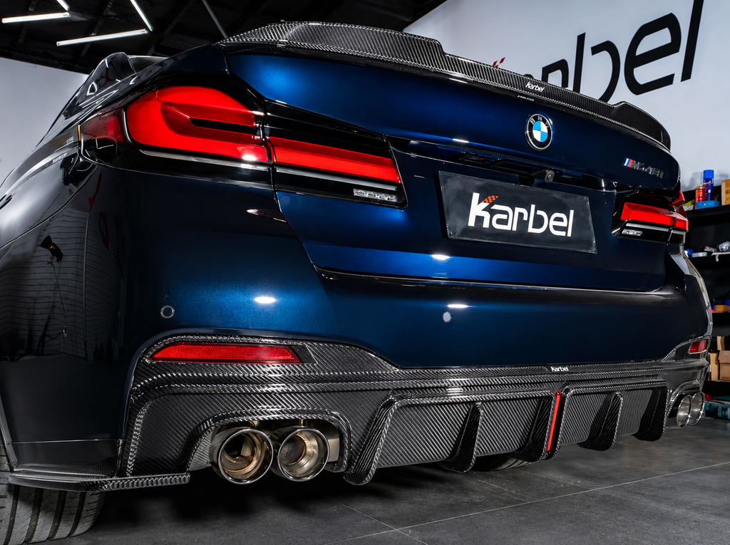Karbel-Dry Carbon Fiber Diffuser & Canards for BMW G30 530i 540i M550i LCI