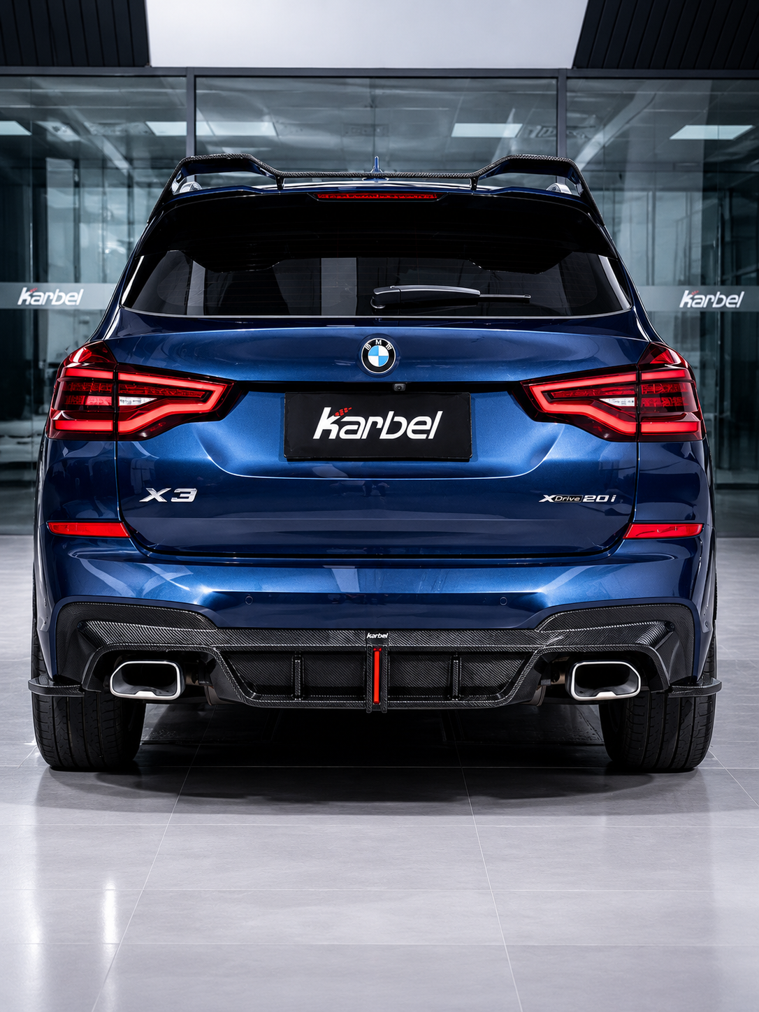 Karbel-Dry Carbon Fiber Rear Diffuser & Canards for BMW X3/X3M/X3MC F97 Pre-LCI