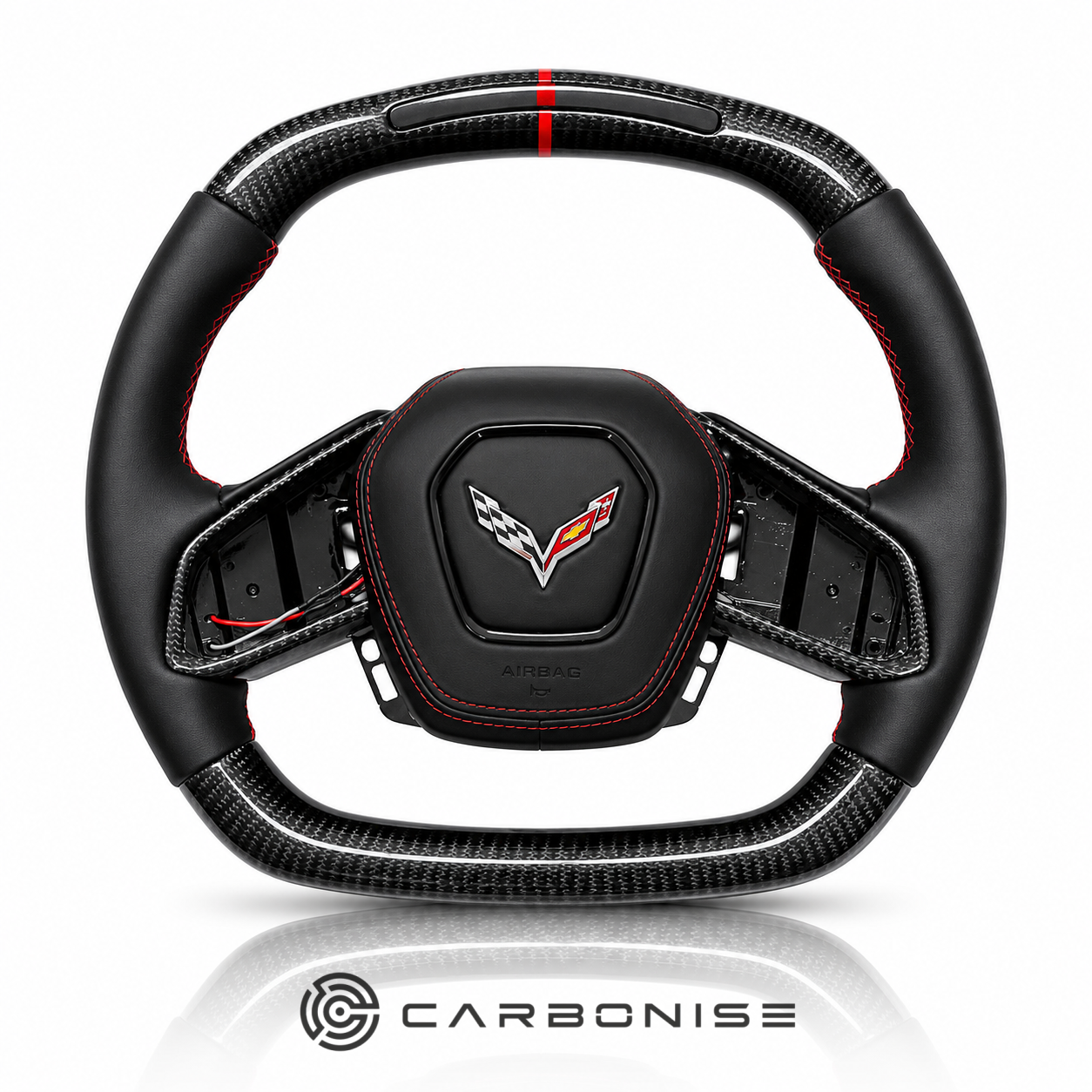 Chevrolet Steering Wheel (Carbon Fiber+Smooth Leather) @1