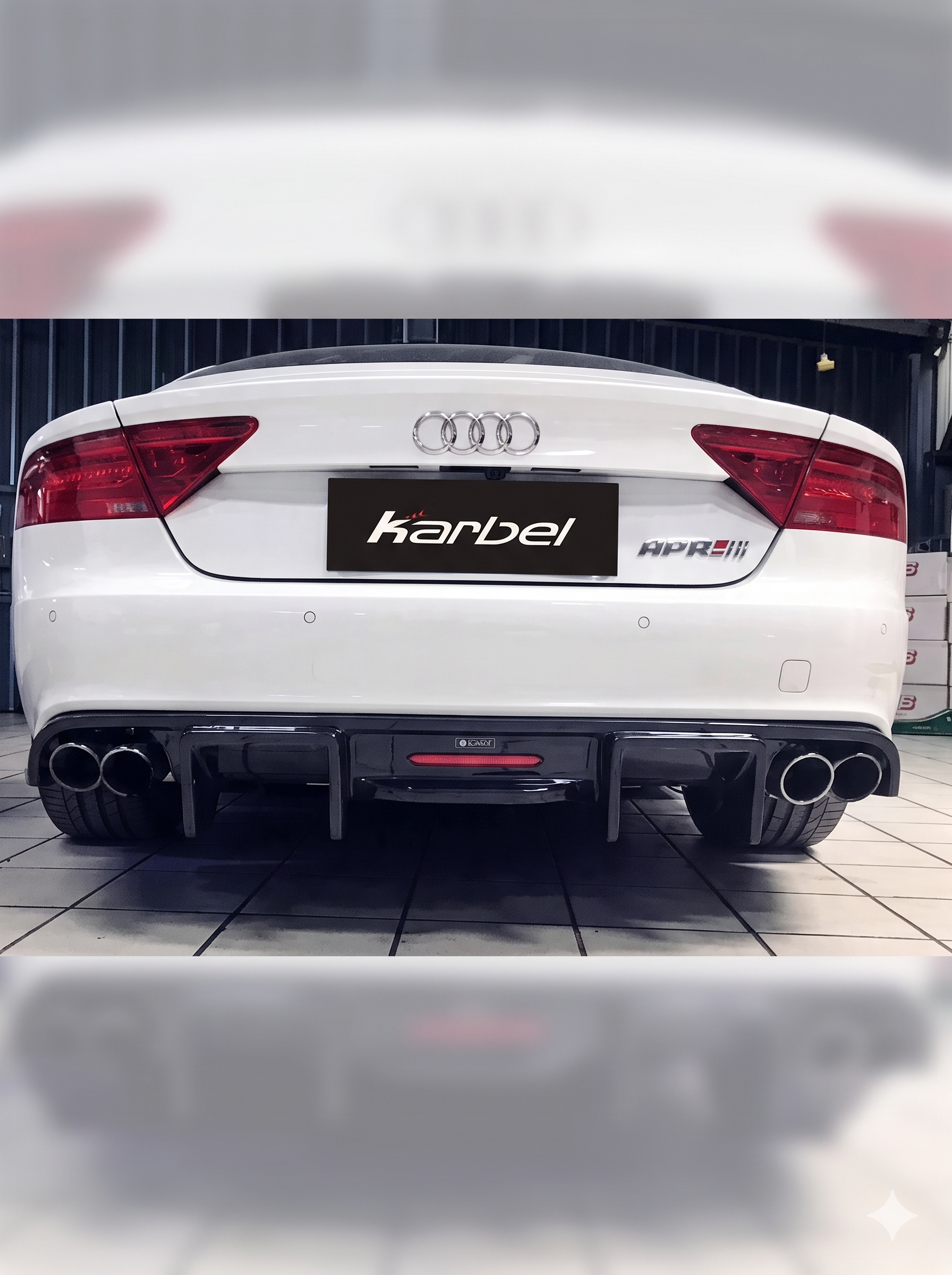 Karbel-Dry Carbon Rear Diffuser for Audi A7 C7 Carbon Fiber