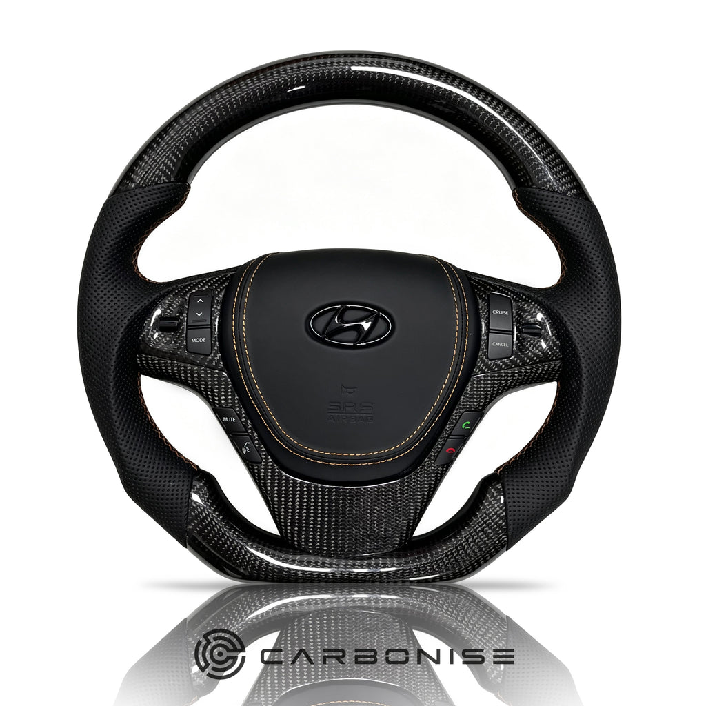 Hyundai Steering Wheel (Carbon Fiber+Perforated Leather) #01