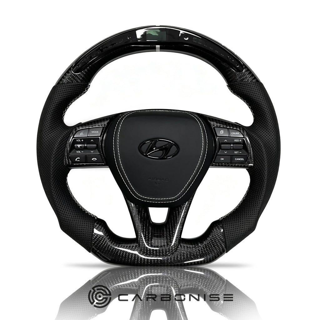 Hyundai Steering Wheel (Carbon Fiber+Perforated Leather)#02