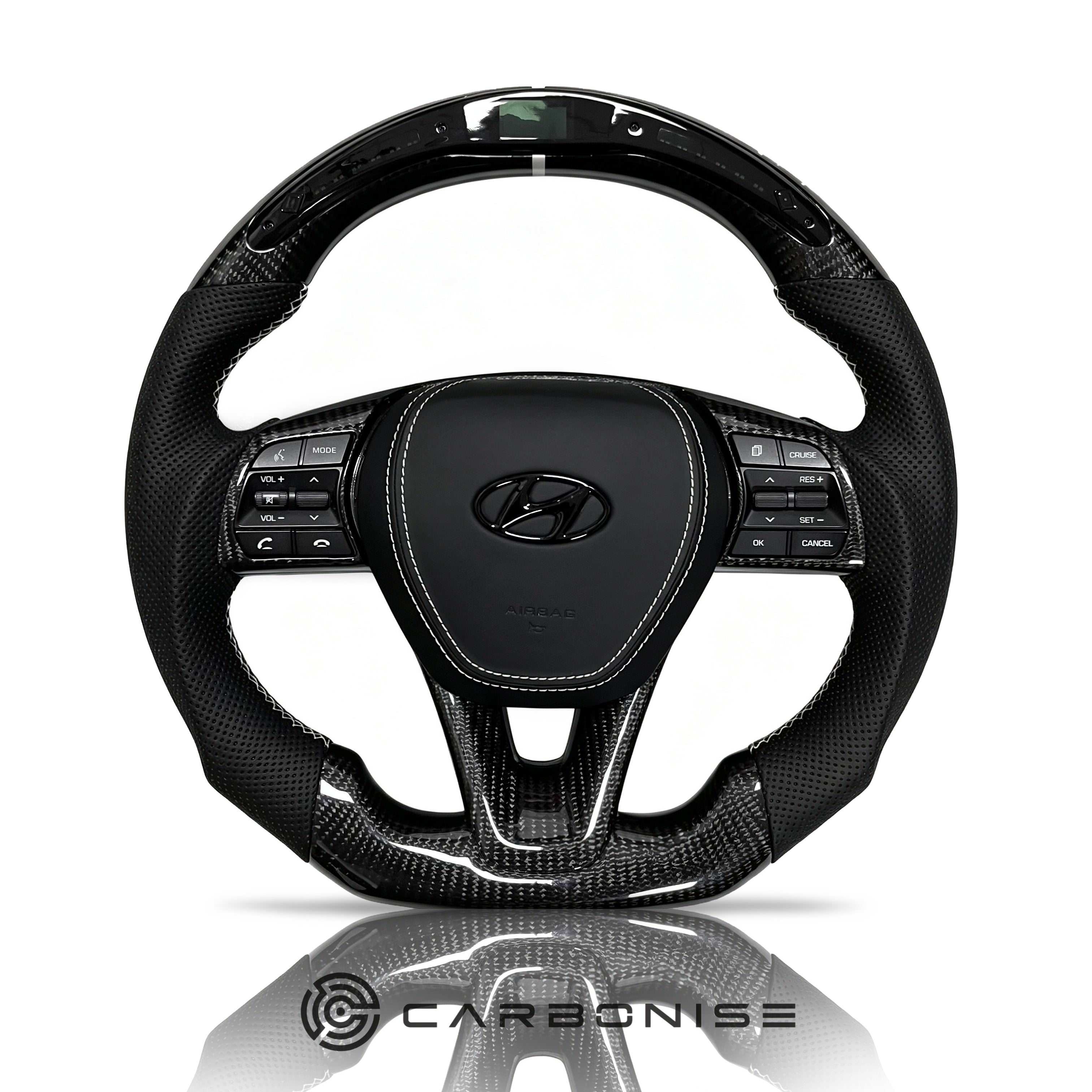 Hyundai Steering Wheel (Carbon Fiber+Perforated Leather)#02
