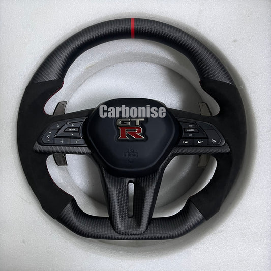 Nissan GTR Matte Carbon Fiber Steering Wheel @1