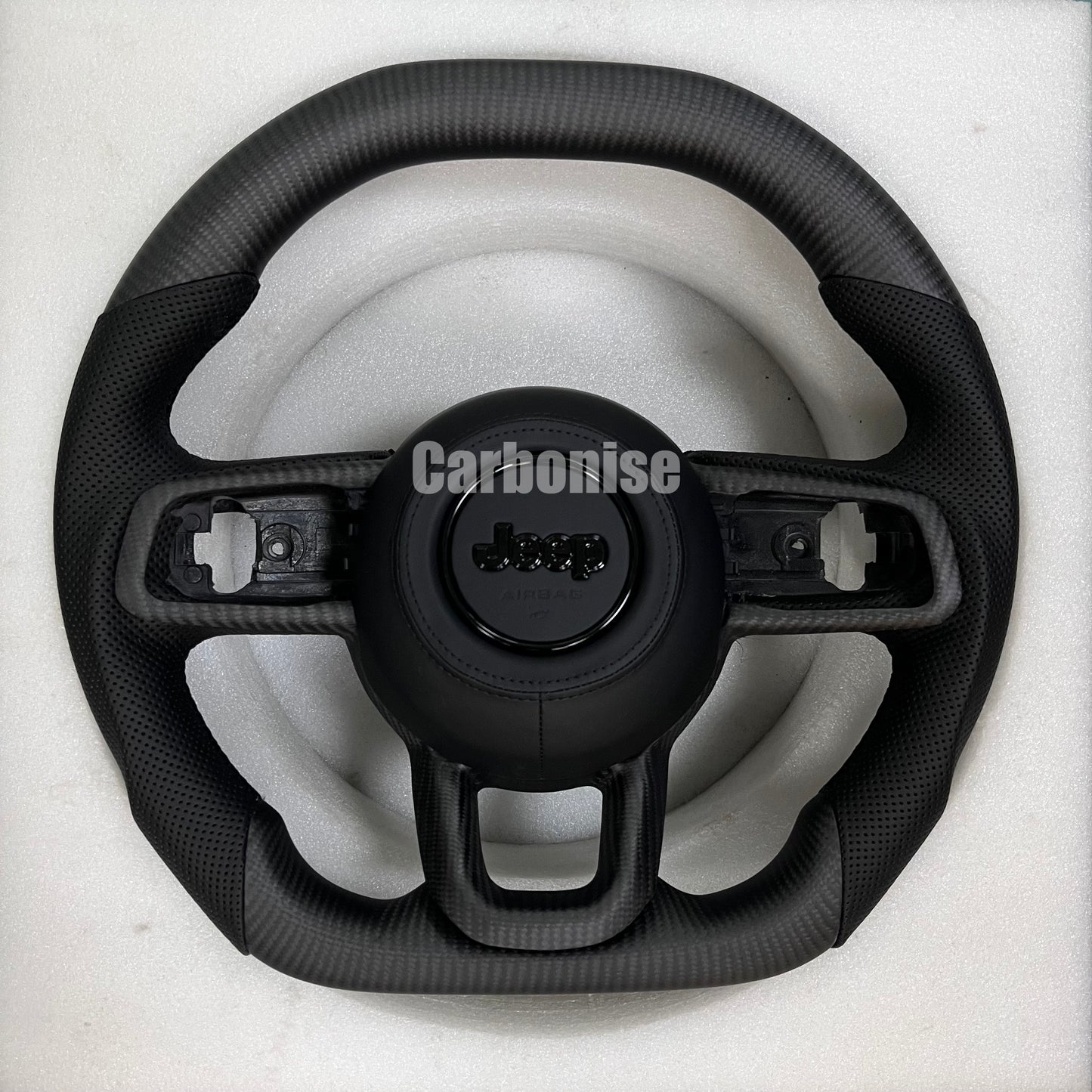 Jeep Matte Carbon Fiber Steering Wheel @6