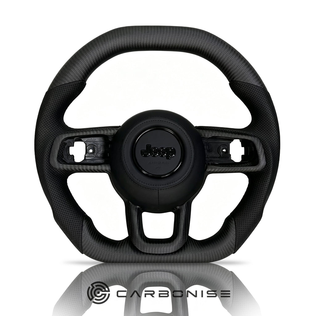 Jeep Steering Wheel (Matte Carbon Fiber+Perforated Leather) @6