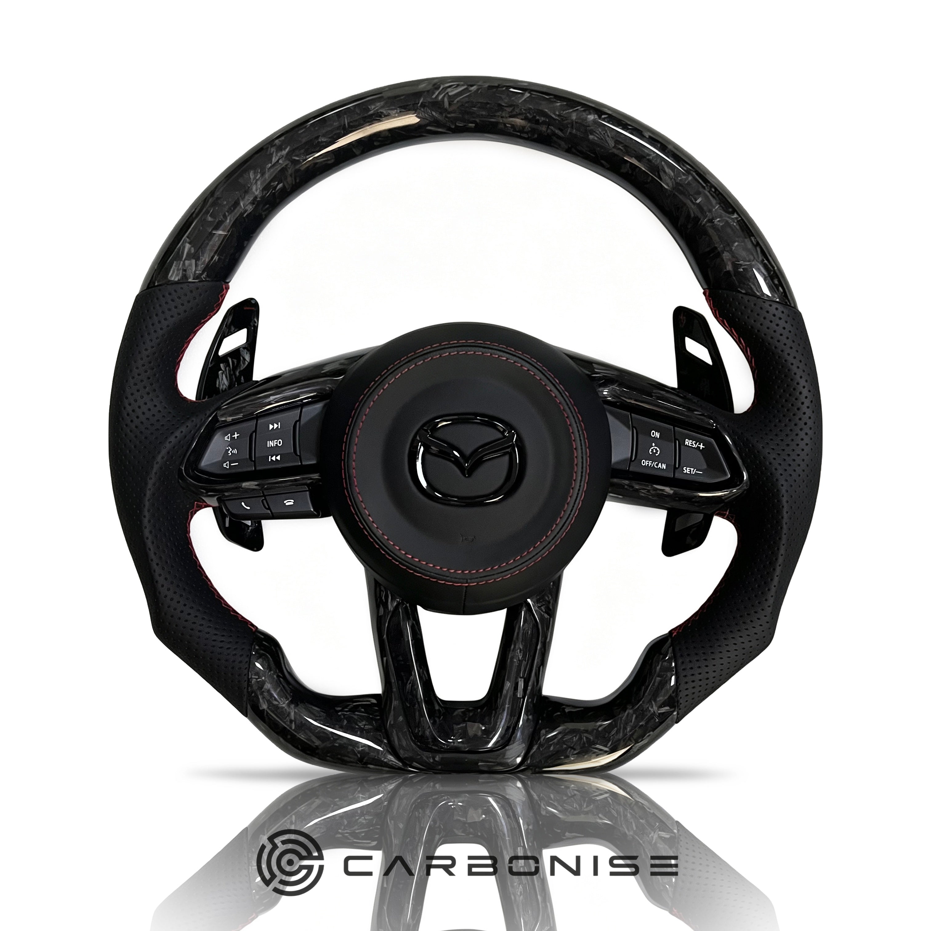Mazda Steering Wheel (Forged Carbon Fiber+Perforated Leather) @9