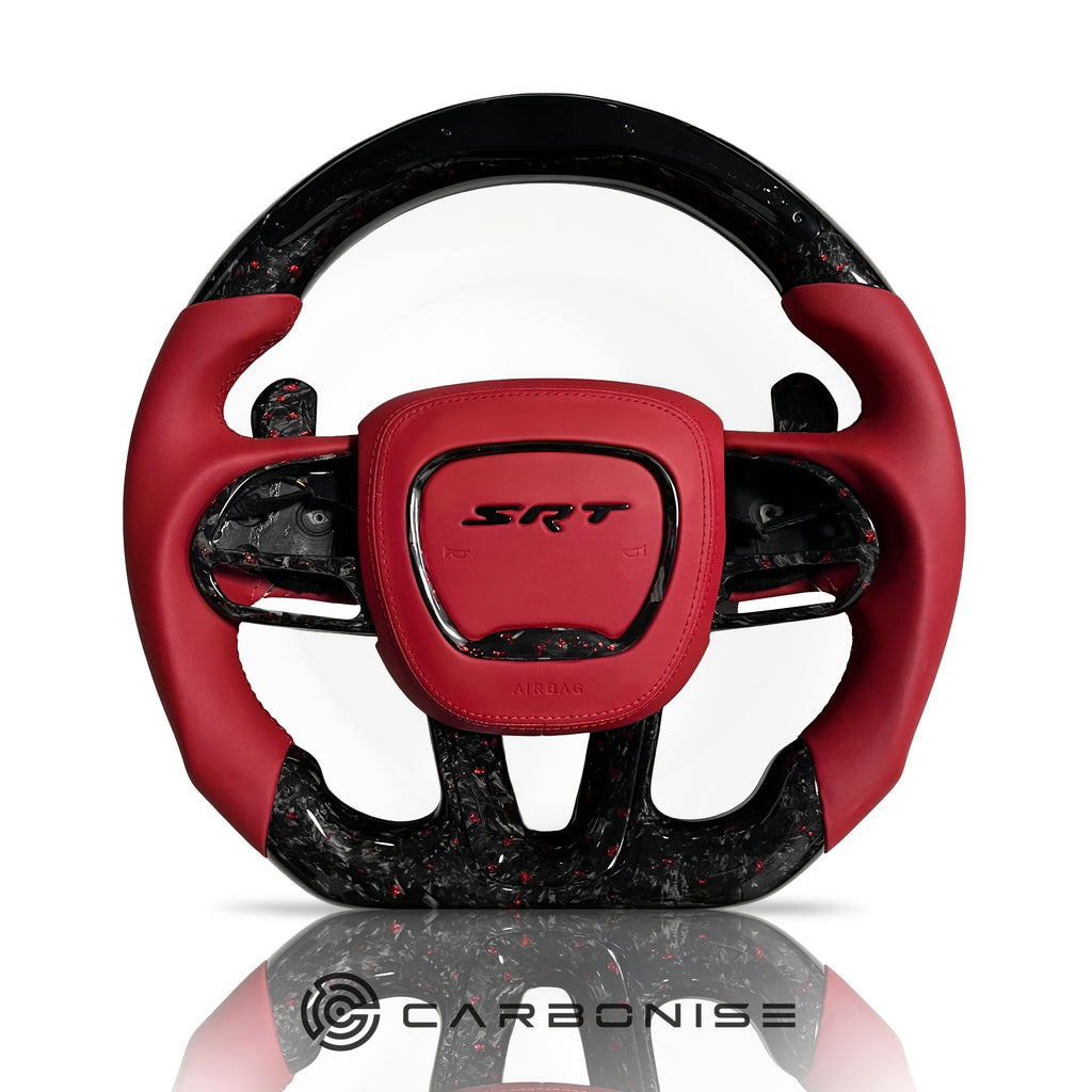 Dodge Steering Wheel(Forged Carbon Fiber+Smooth Leather) #06