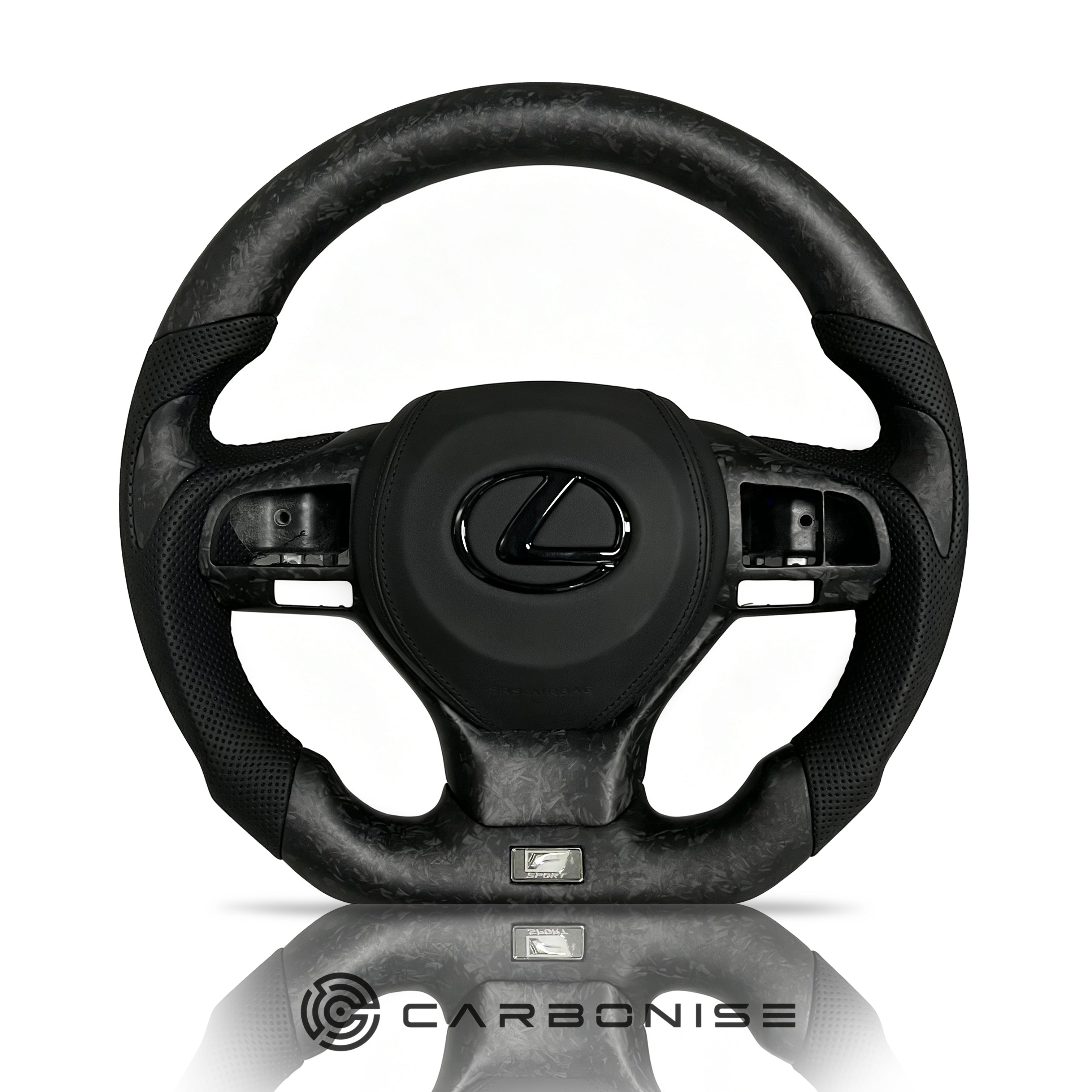 Lexus GS/ES/IS Steering Wheel (Matte Carbon Fiber+Perforated Leather)