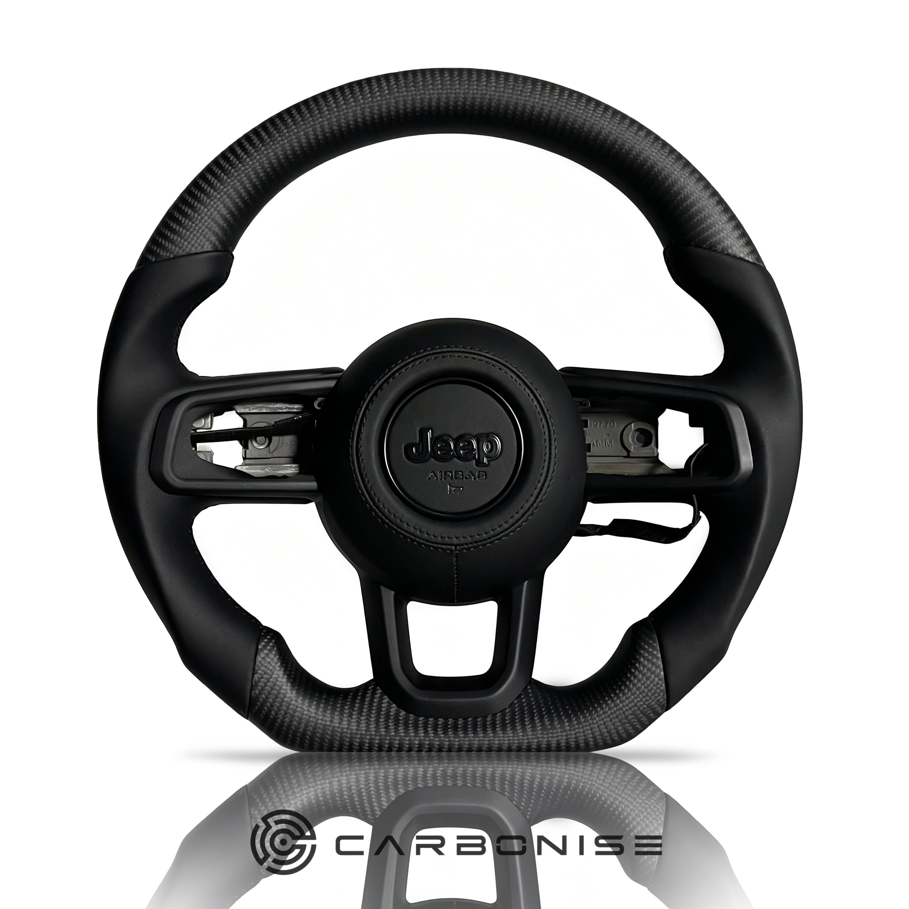 Jeep Steering Wheel (Matte Carbon Fiber+Smooth Leather)@4