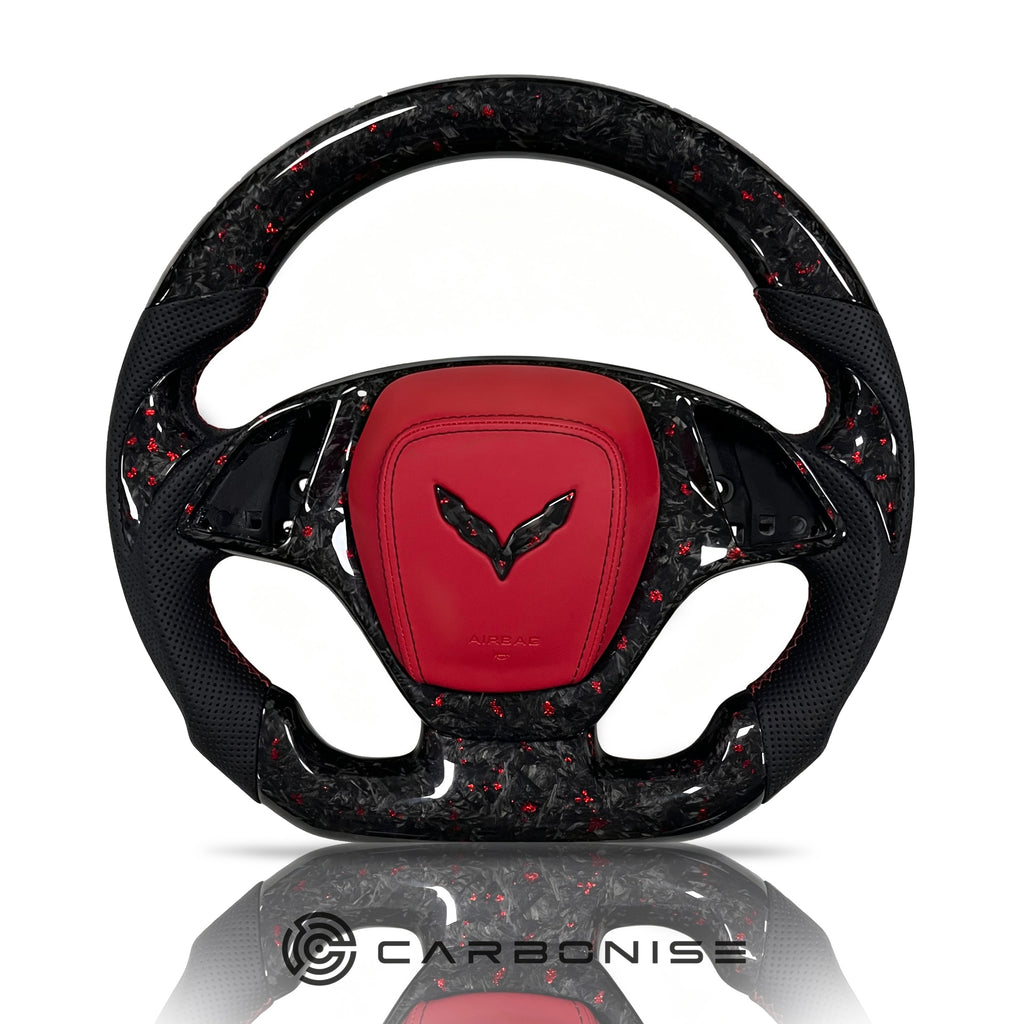 Chevrolet Steering Wheel(Forged Carbon Fiber+Peroated Leather) @5