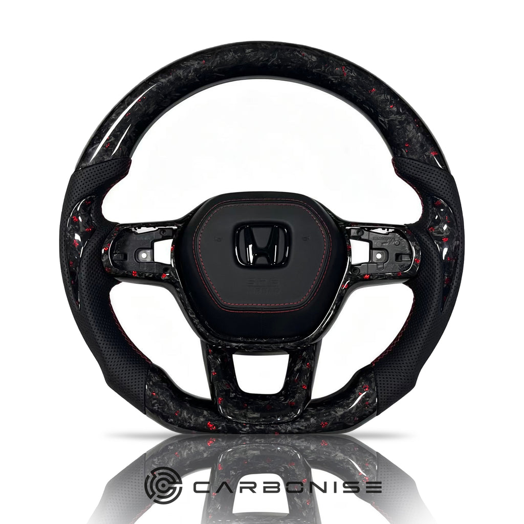 Honda Steering Wheel (Forged Carbon Fiber+Perforated Leather) @8