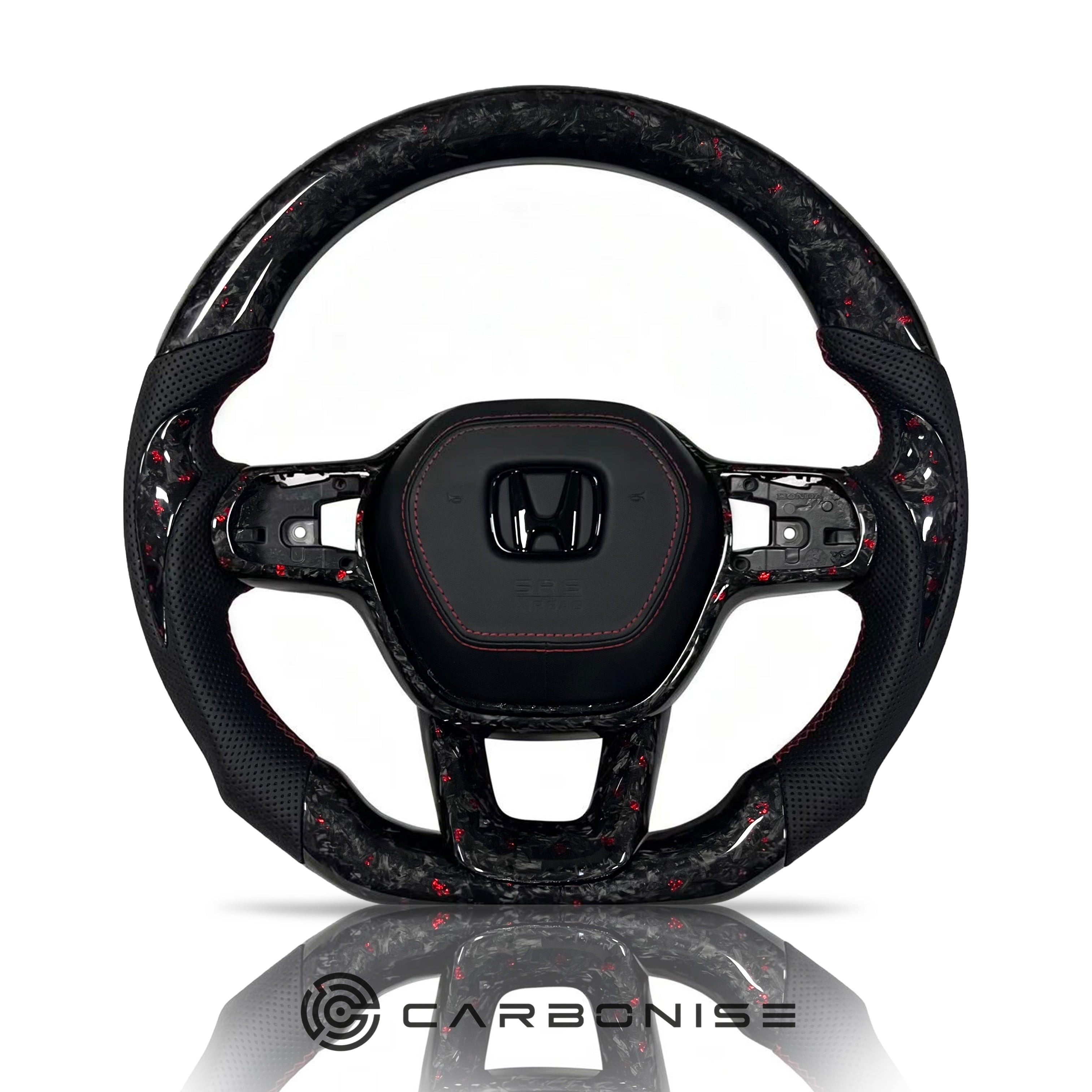 Honda Steering Wheel (Forged Carbon Fiber+Perforated Leather) @8