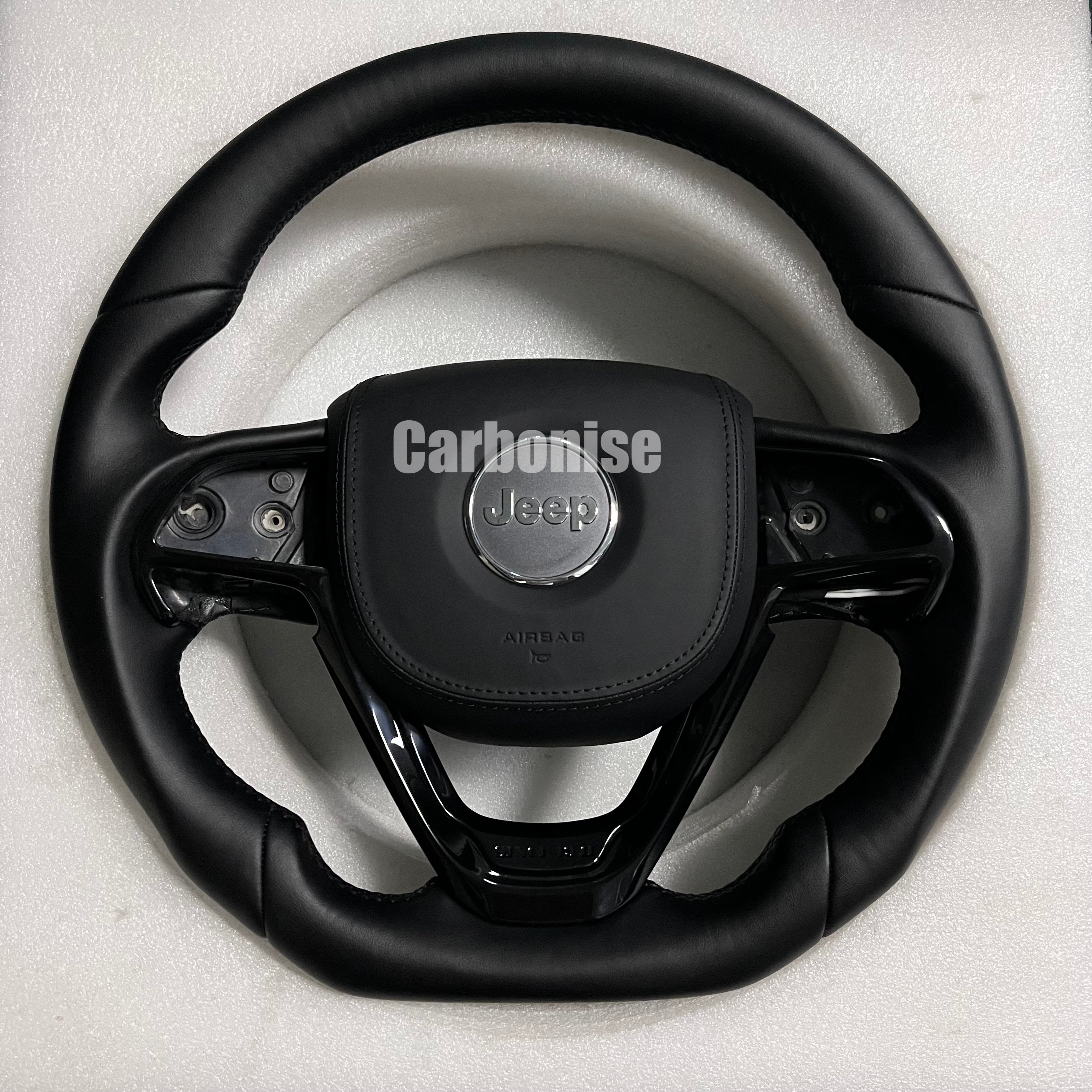 Carbonise Jeep Smooth leather steering wheel with OEM airbag and buttons