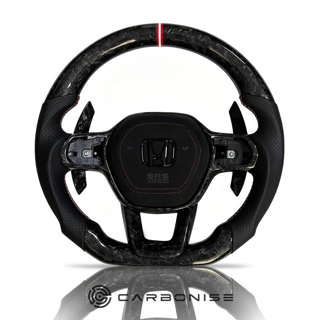 Honda Steering Wheel (Forged Carbon Fiber+Perforated Leather) @7