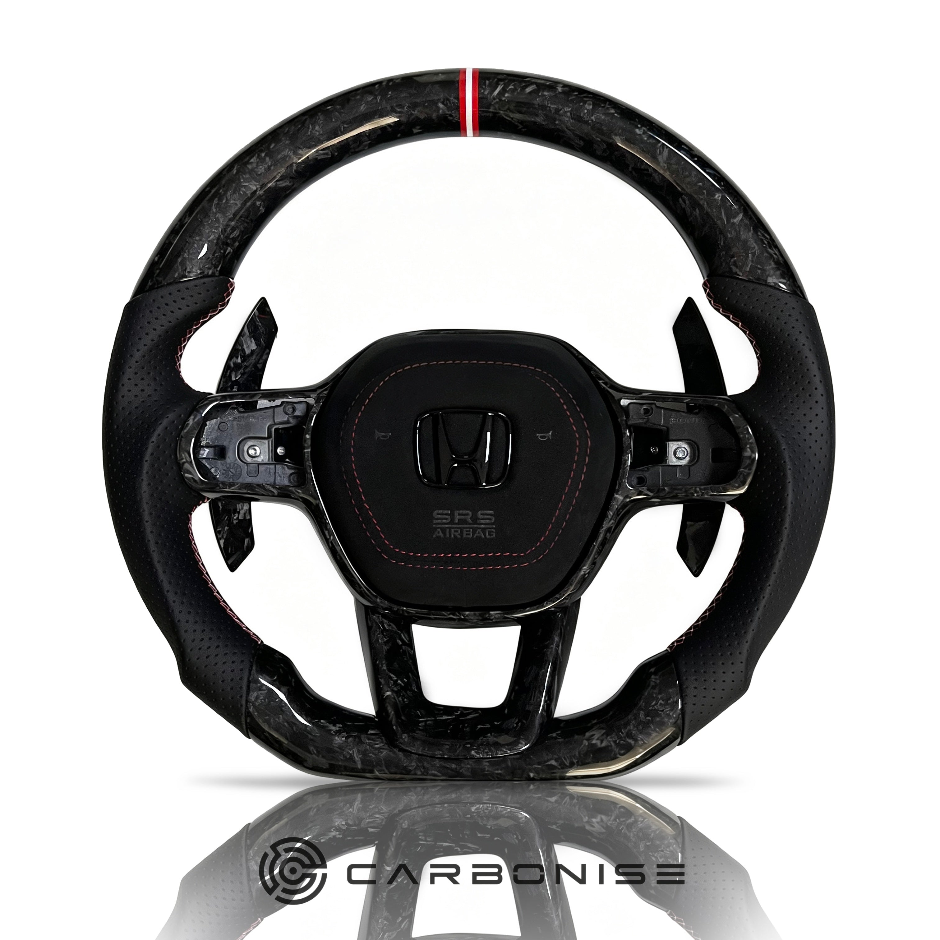 Honda Steering Wheel (Forged Carbon Fiber+Perforated Leather) @7