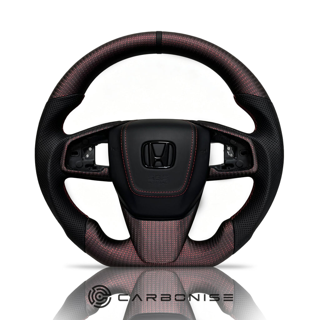 Honda Steering Wheel (Carbon Fiber+Perforated Leather)@4
