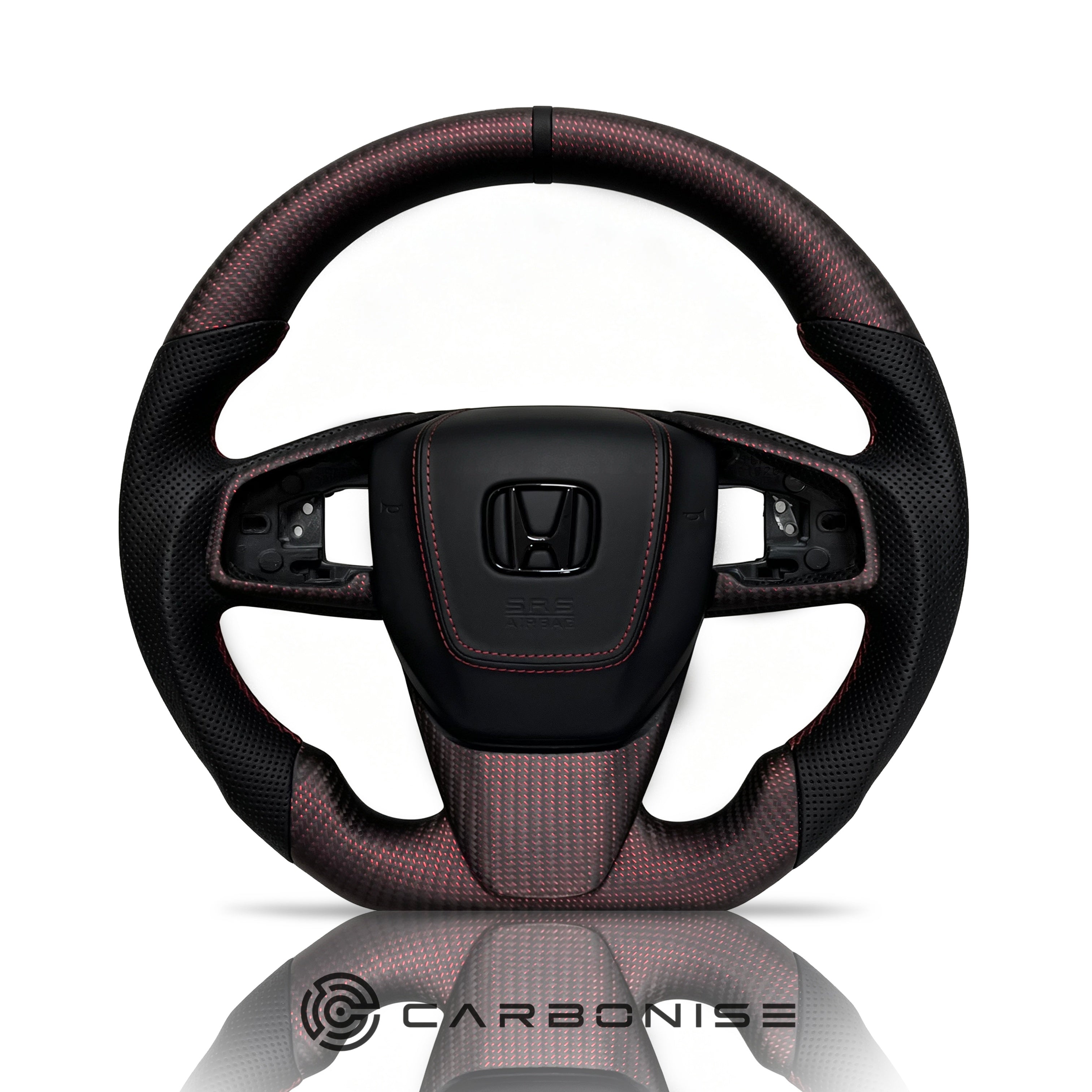 Honda Steering Wheel (Carbon Fiber+Perforated Leather)@4