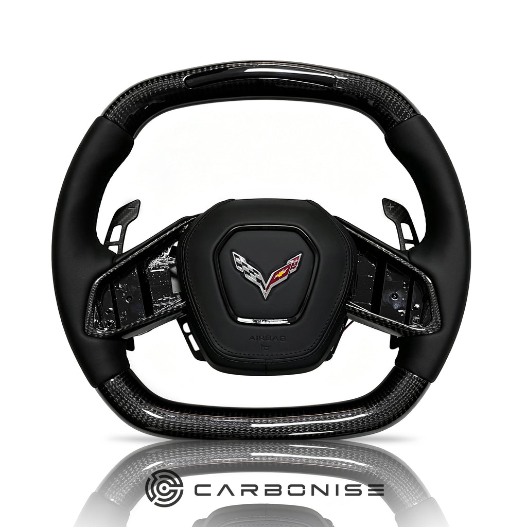 Chevrolet Steering Wheel (Carbon Fiber+Smooth Leather)@3