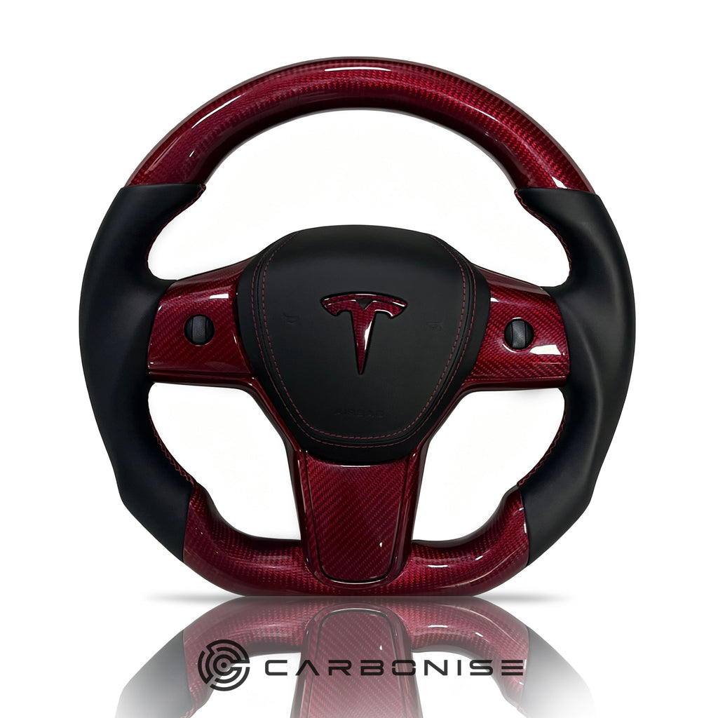 Tesla Steering Wheel (Carbon Fiber+Smooth Leather)#06