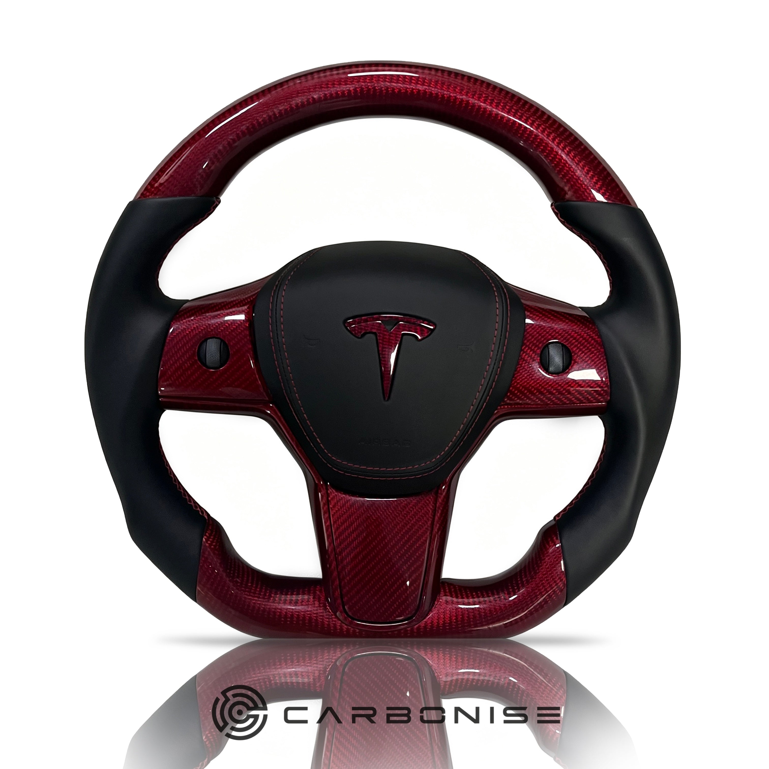 Tesla Steering Wheel (Carbon Fiber+Smooth Leather)#06