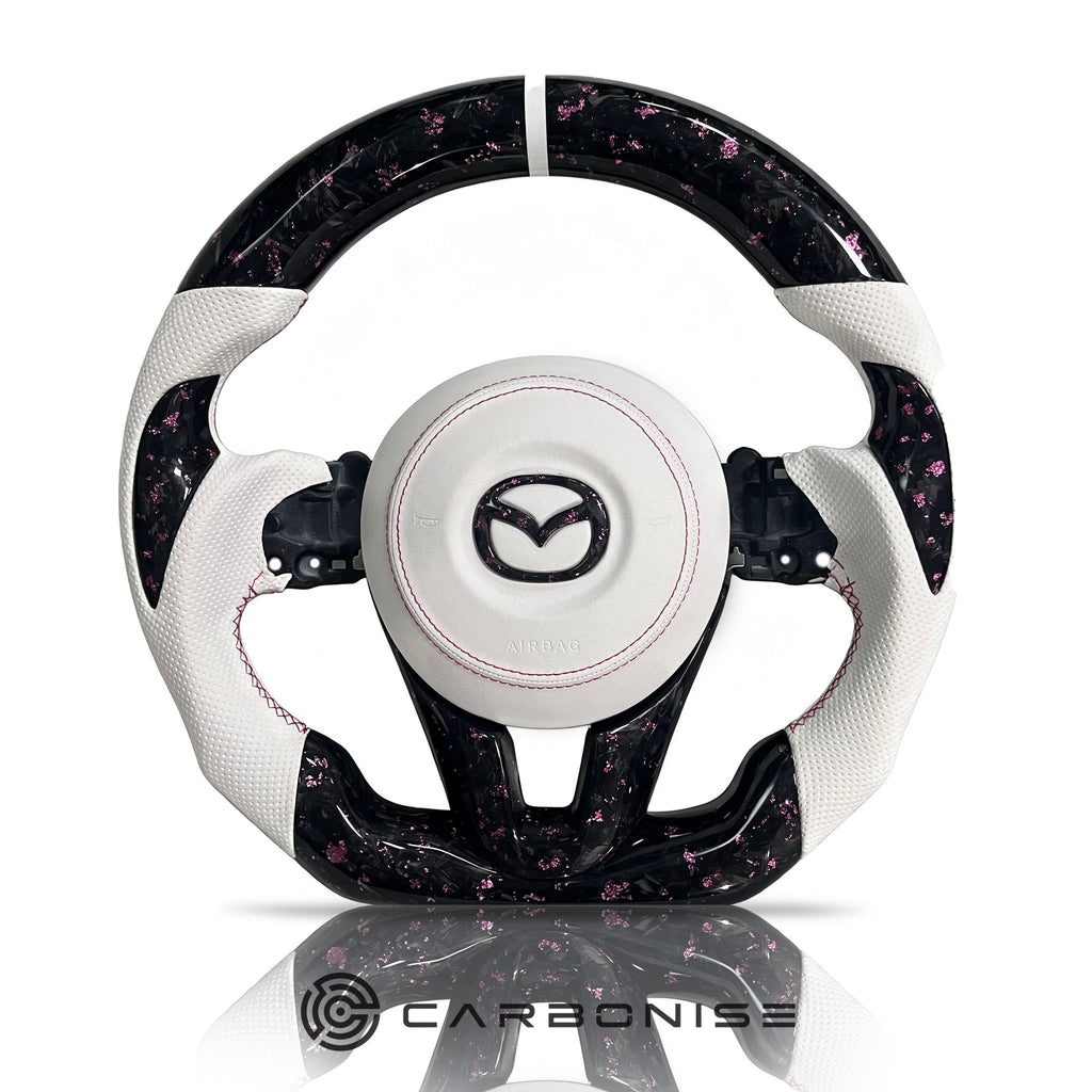Mazda Steering Wheel (Forged Carbon Fiber+Perforated Leather)@5