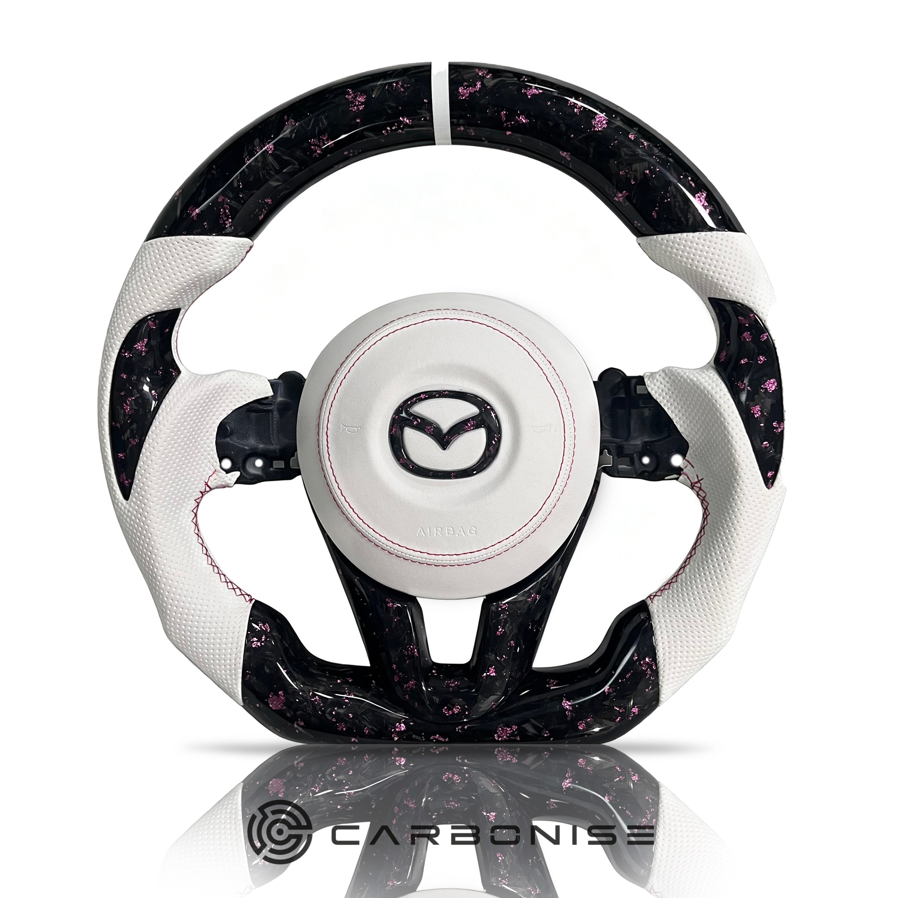 Mazda Steering Wheel (Forged Carbon Fiber+Perforated Leather)@5