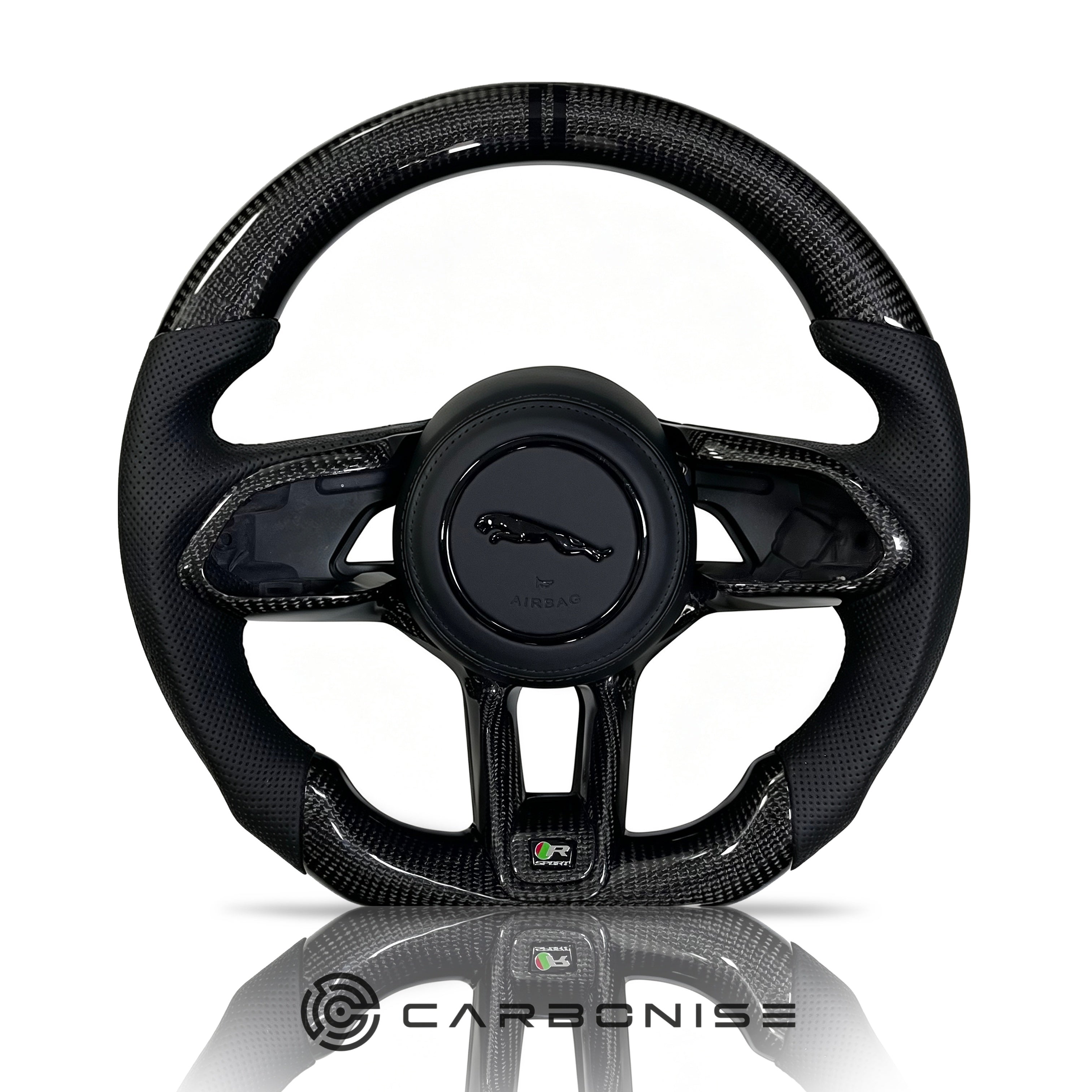 Jaguar Steering Wheel (Carbon Fiber+Perforated Leather)@4