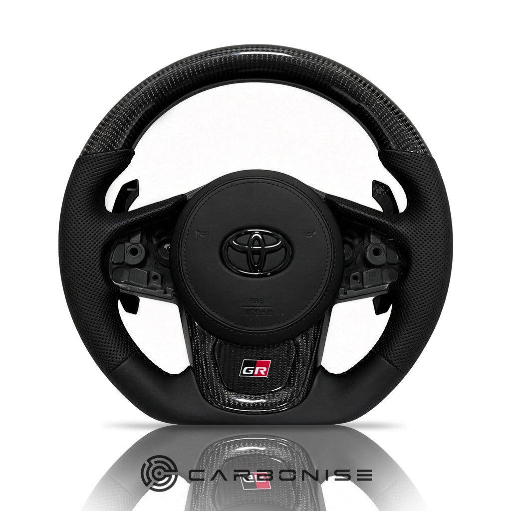 Supra Steering Wheel(Carbon Fiber+Perforated Leather)#09
