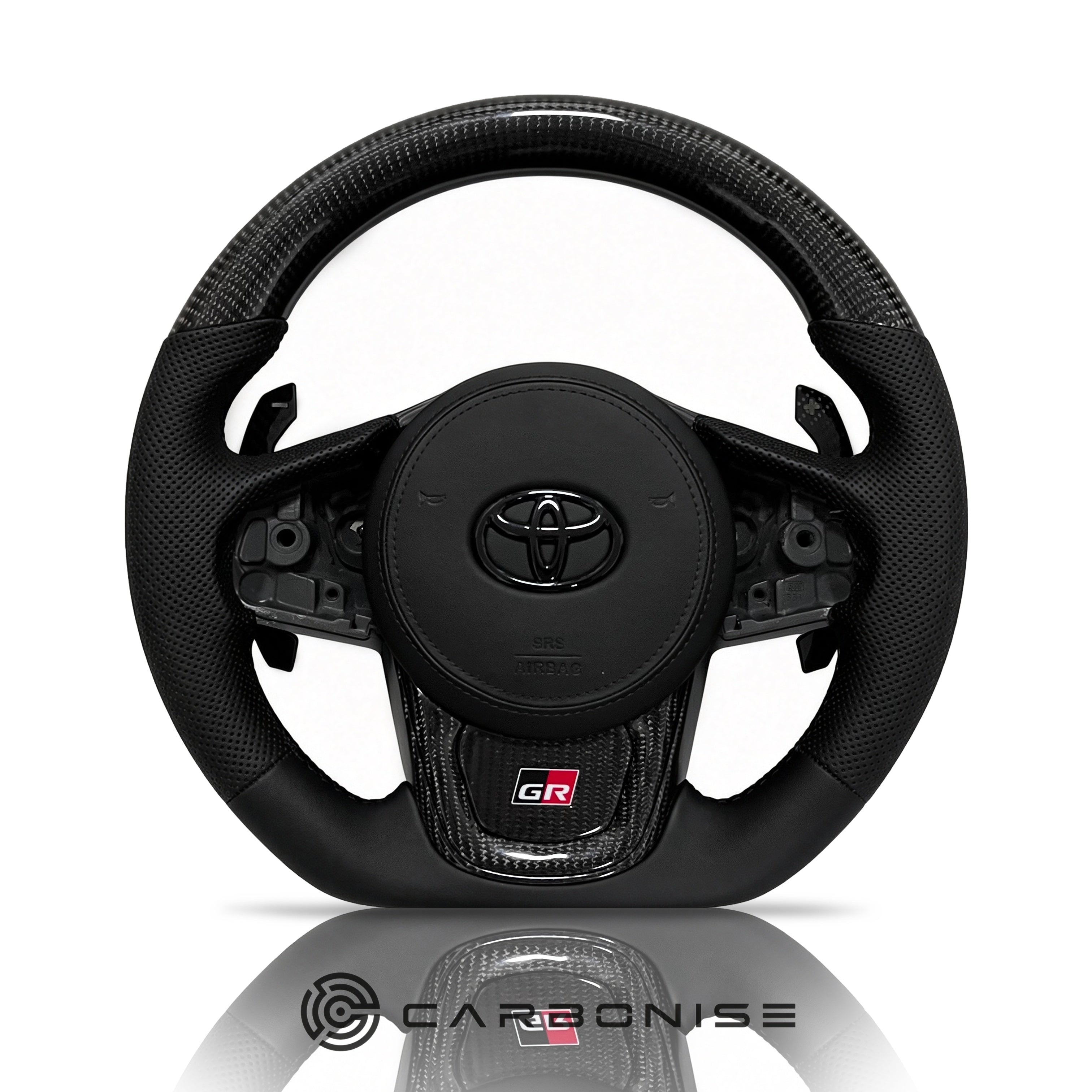 Supra Steering Wheel(Carbon Fiber+Perforated Leather)#09