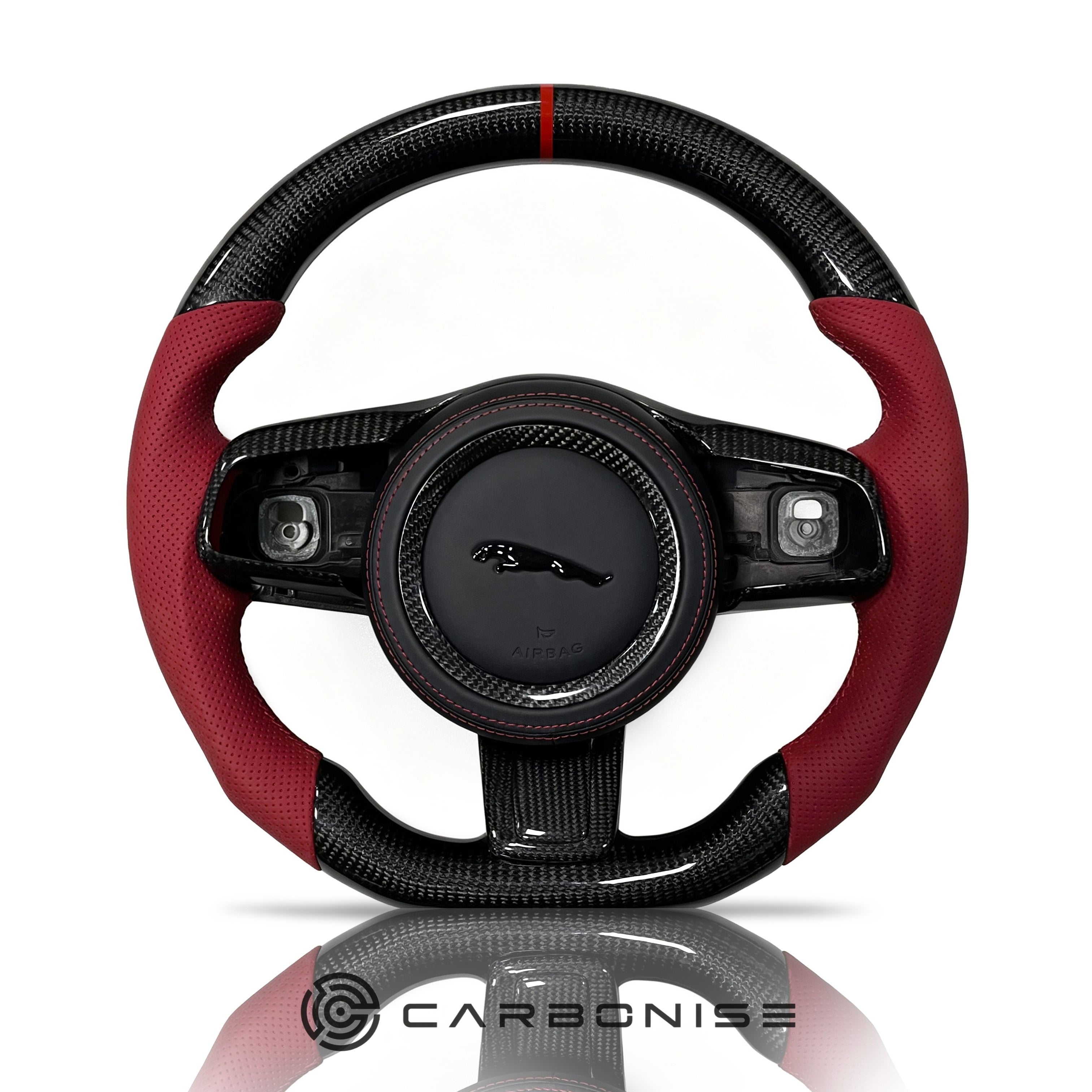 Jaguar Steering Wheel (Carbon Fiber+Perforated Leather) @5