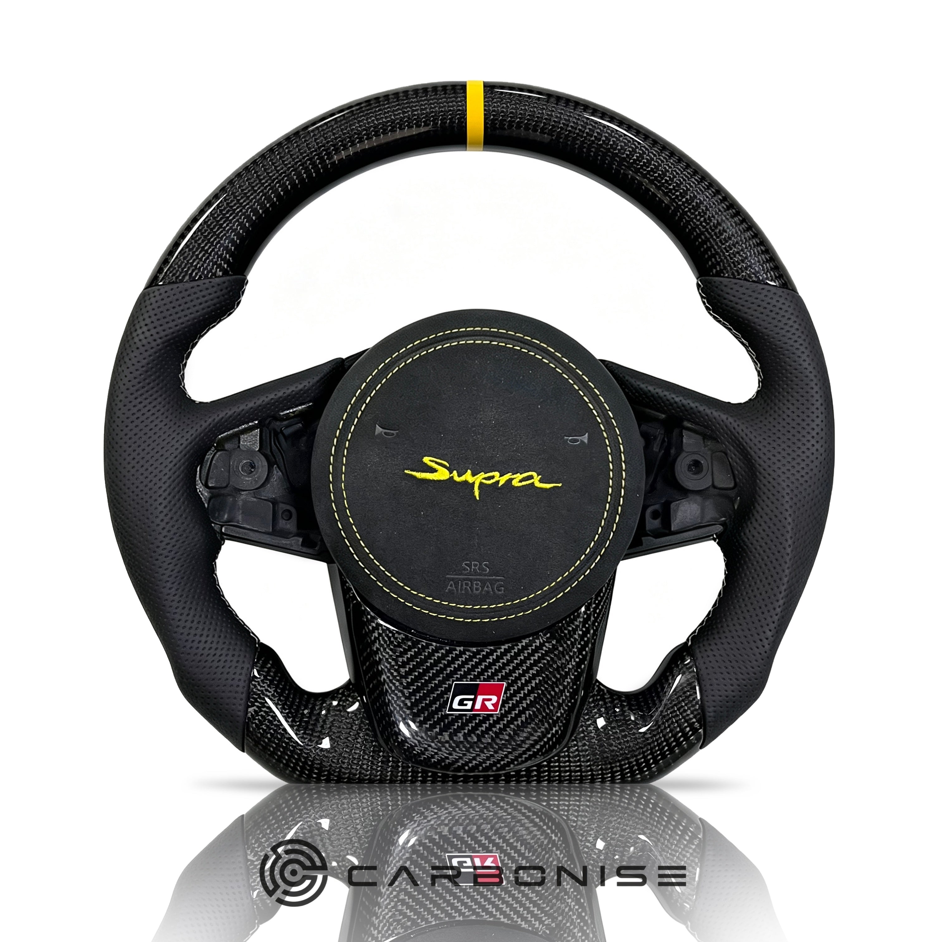 Supra Steering Wheel(Carbon Fiber+Perforated Leather) #08