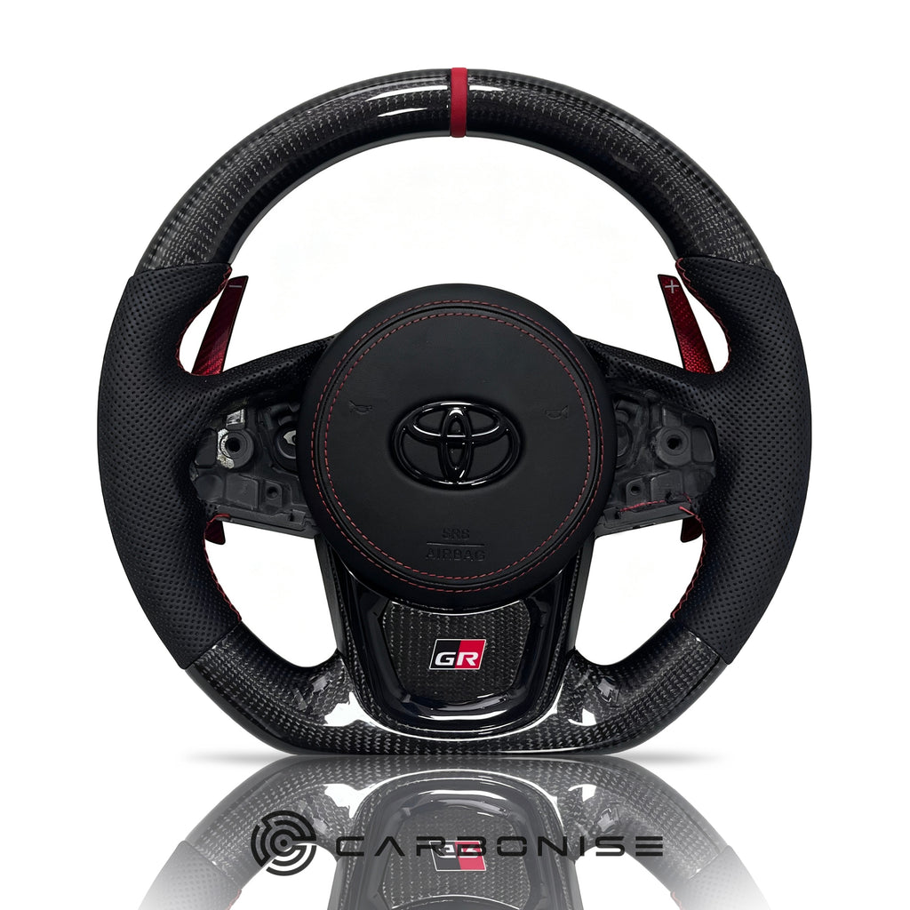 Supra Steering Wheel(Carbon Fiber+Perforated Leather)#05