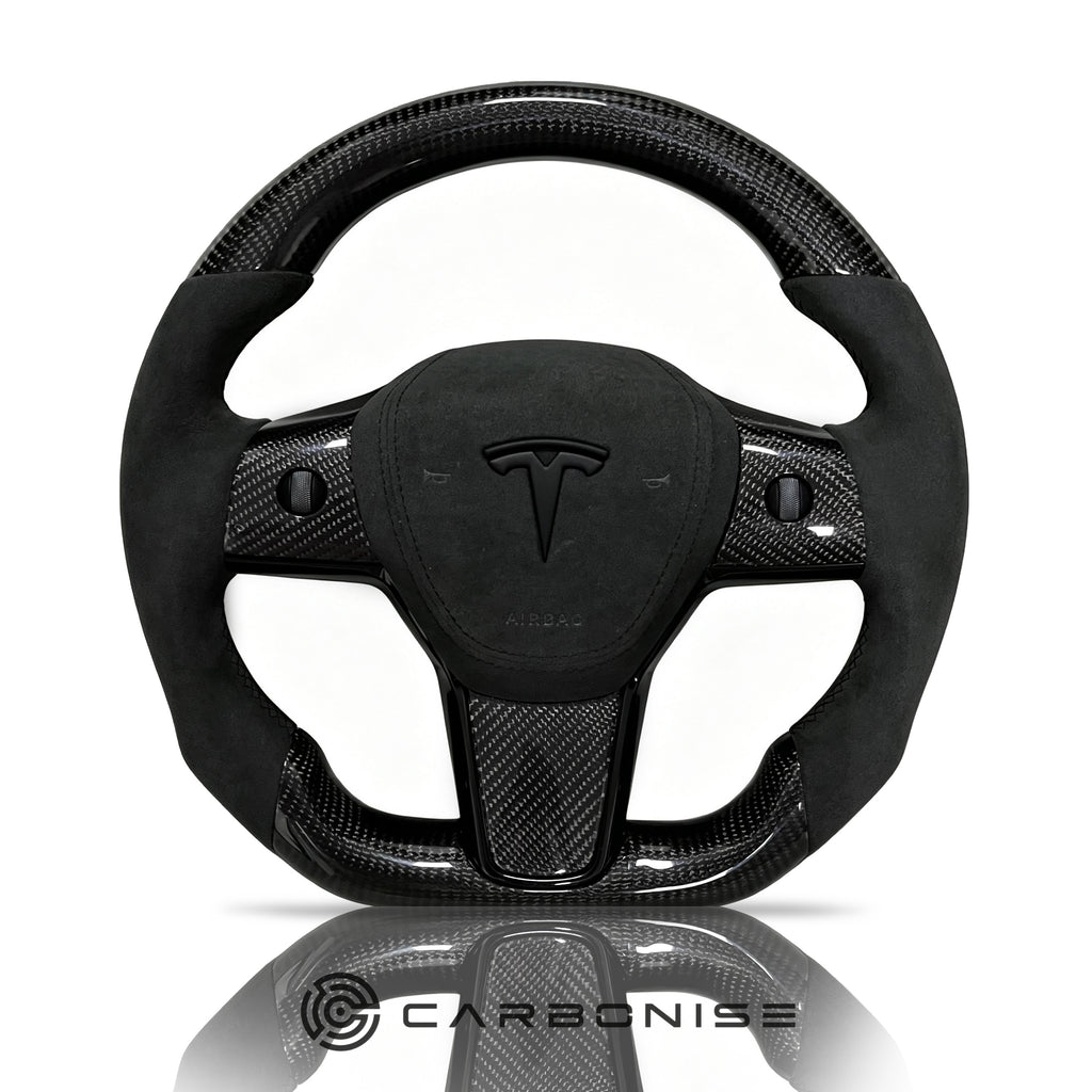 Tesla Steering Wheel (Carbon Fiber+Alcantara)#08