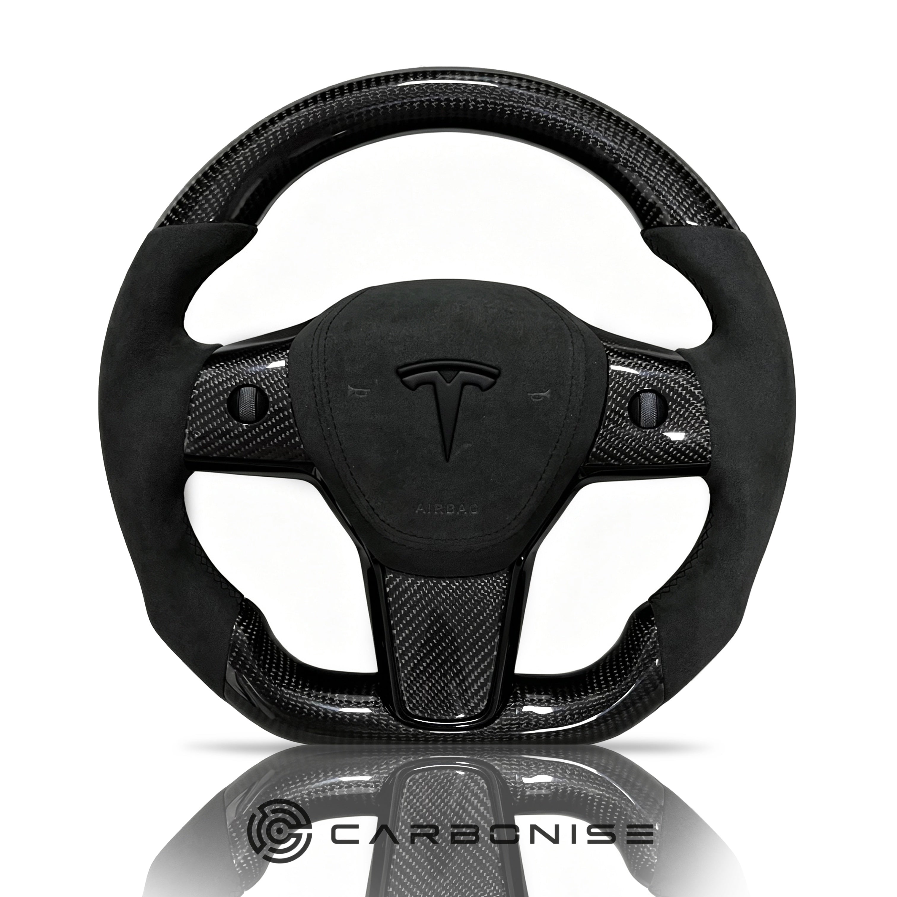 Tesla Steering Wheel (Carbon Fiber+Alcantara)#08