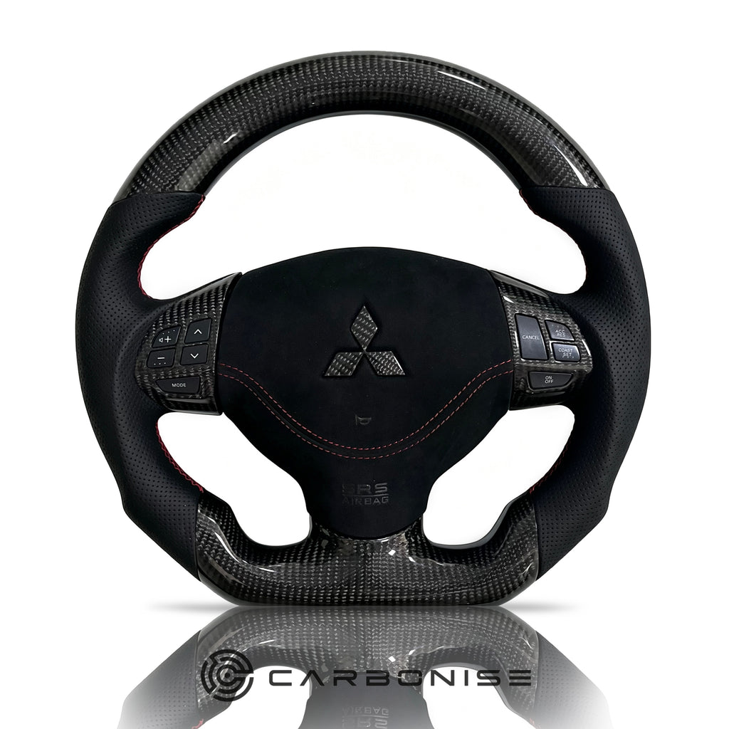 Mitsubishi Lancer Steering Wheel (Carbon Fiber+Perforated Leather)