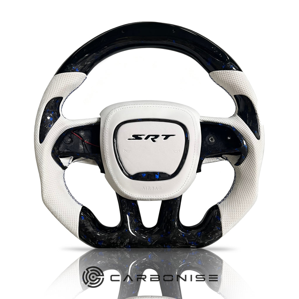 Dodge Steering Wheel(Forged Carbon Fiber+Perforated Leather) #05