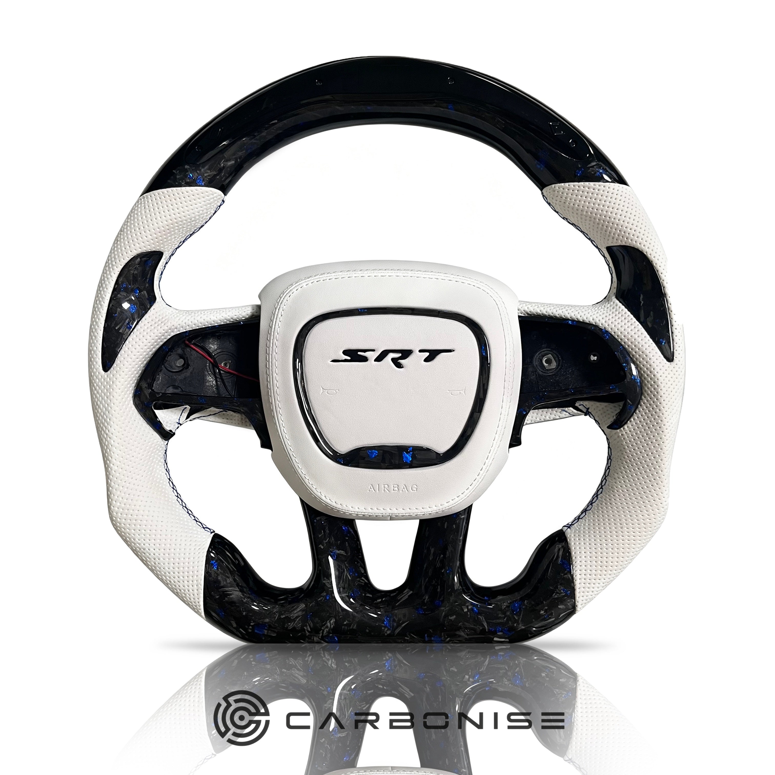 Dodge Steering Wheel(Forged Carbon Fiber+Perforated Leather) #05