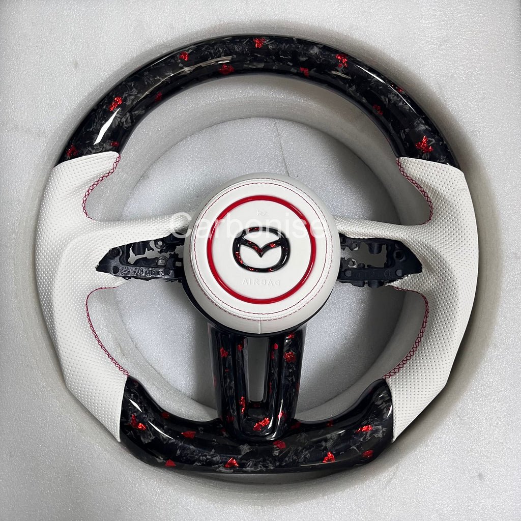 Mazda Steering Wheel (Forged Carbon Fiber+Perforated Leather) @3