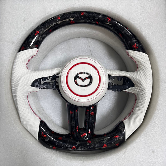 Mazda Steering Wheel (Forged Carbon Fiber+Perforated Leather) @3