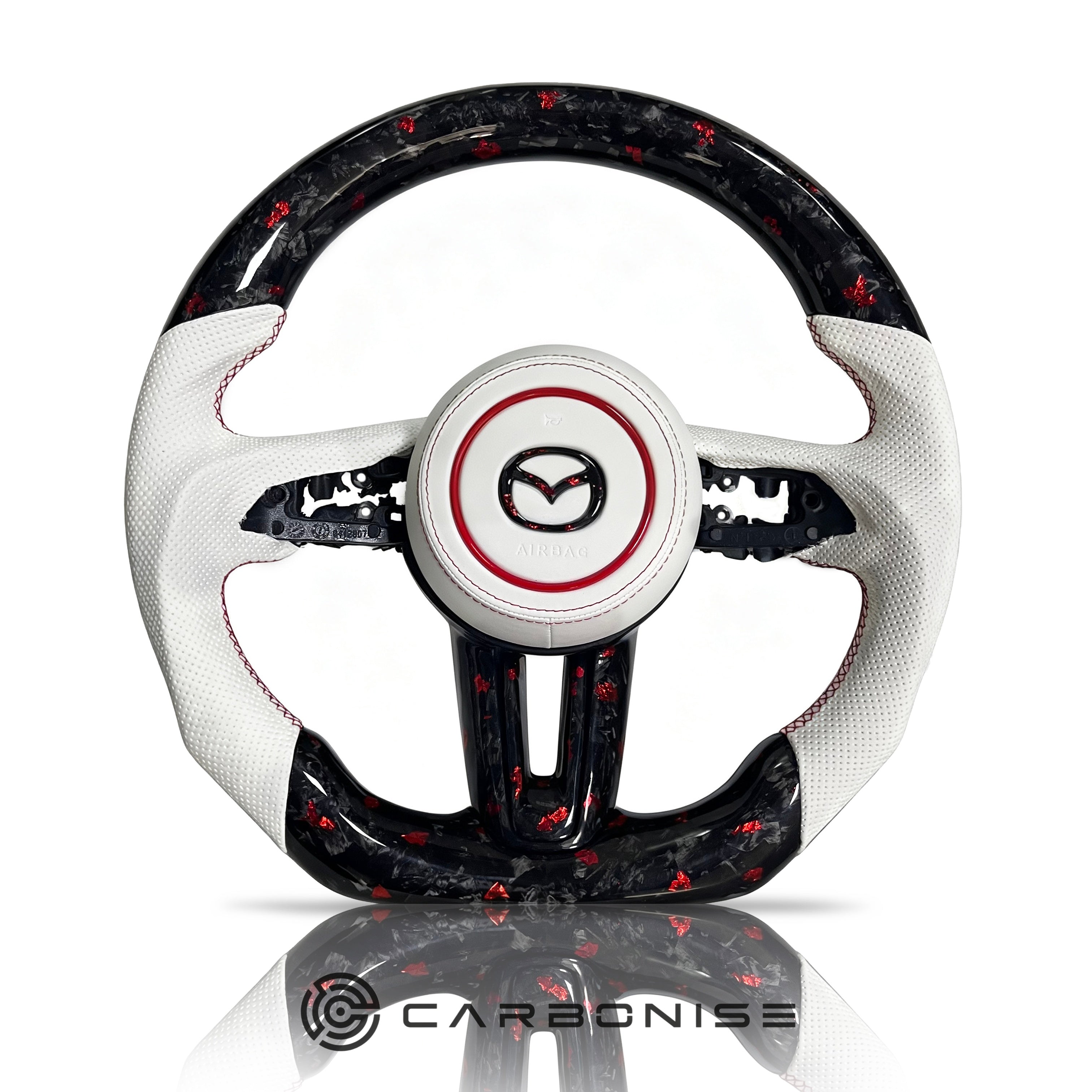 Mazda Steering Wheel (Forged Carbon Fiber+Perforated Leather) @3