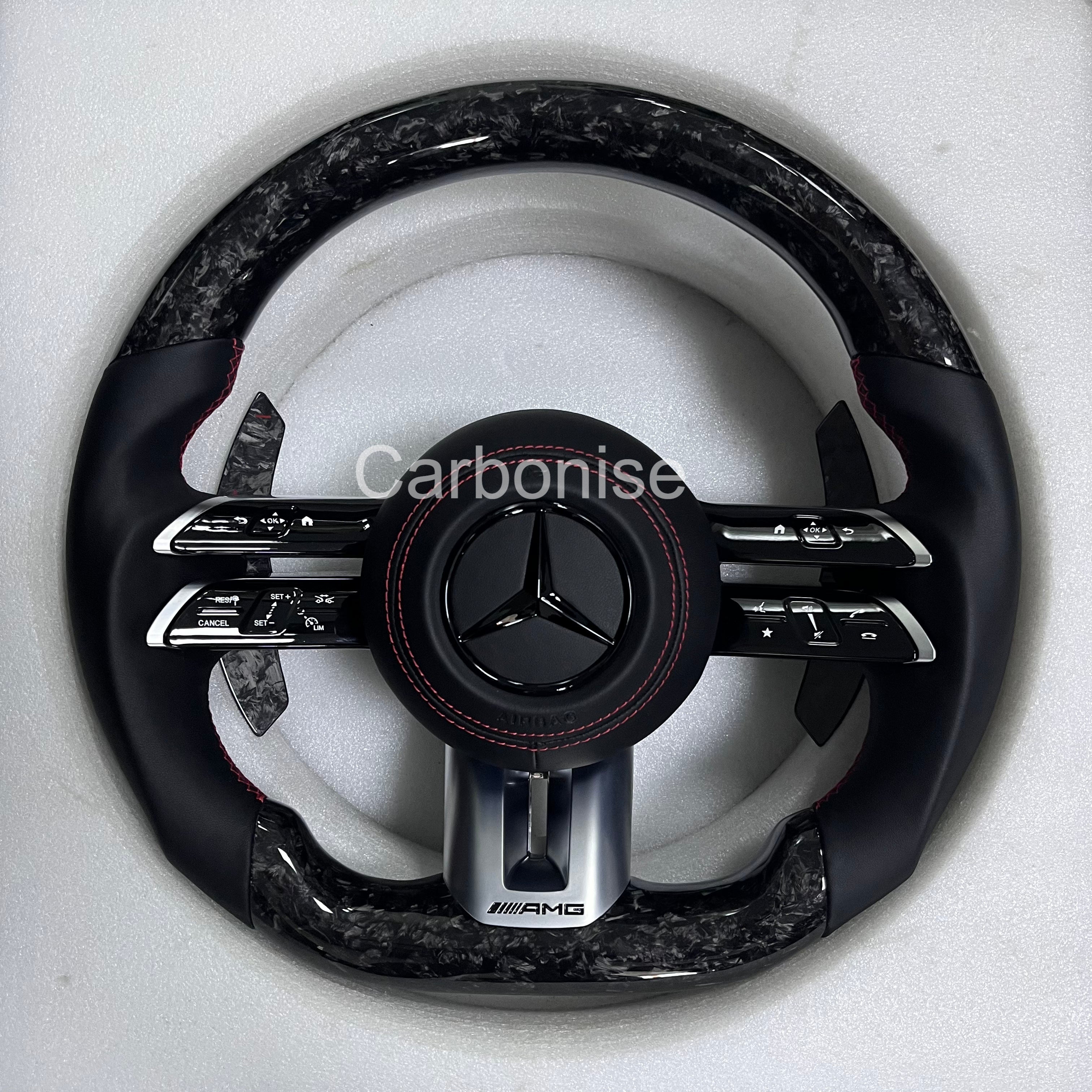 Mercedes-Benz Steering Wheel (Forged Carbon Fiber+Perforated Leather) #Q52