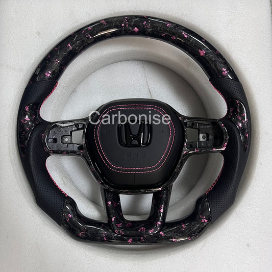 Honda Steering Wheel (Forged Carbon Fiber+Perforated Leather) @17